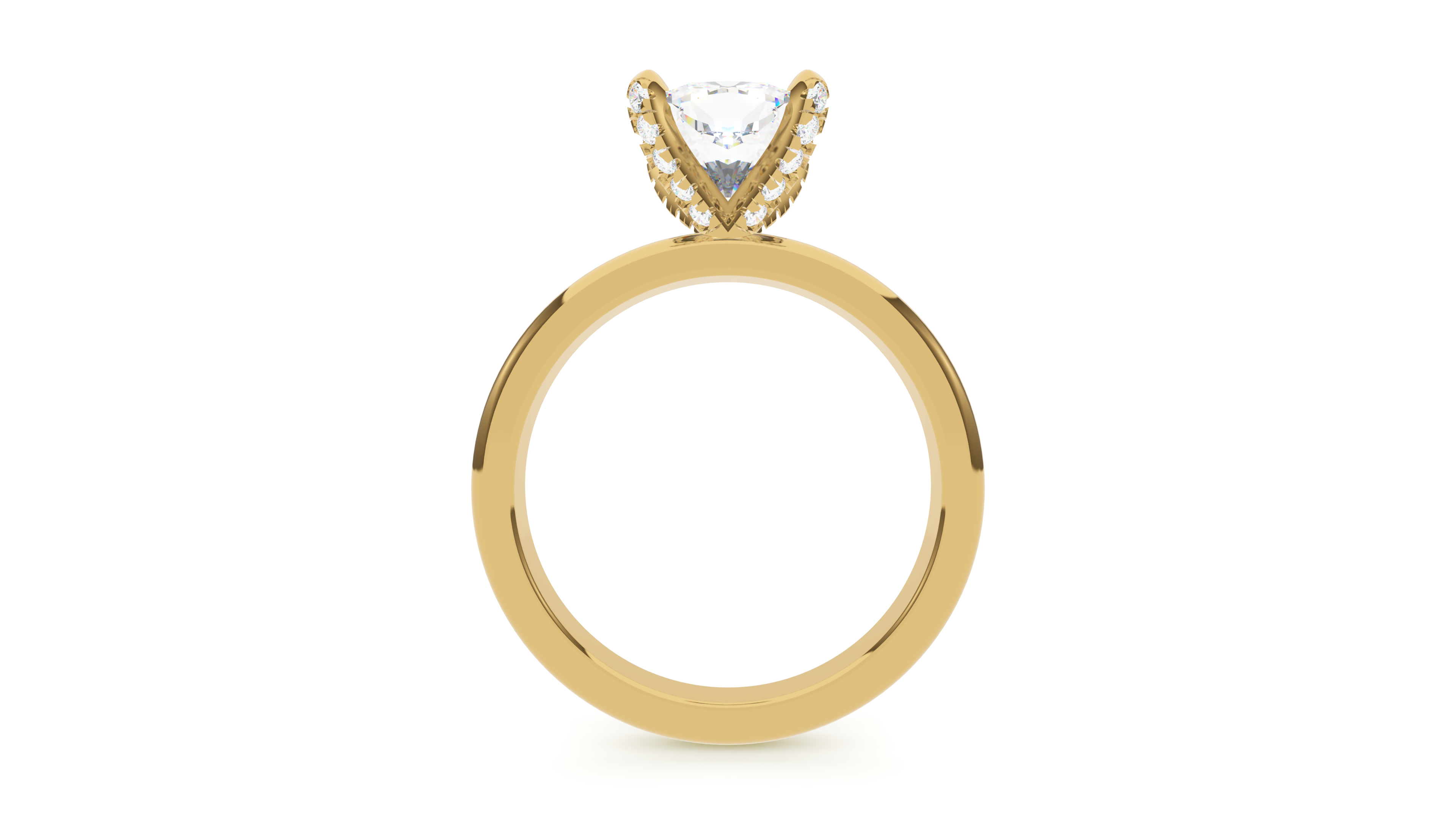 Cushion Diamond Pave Prong