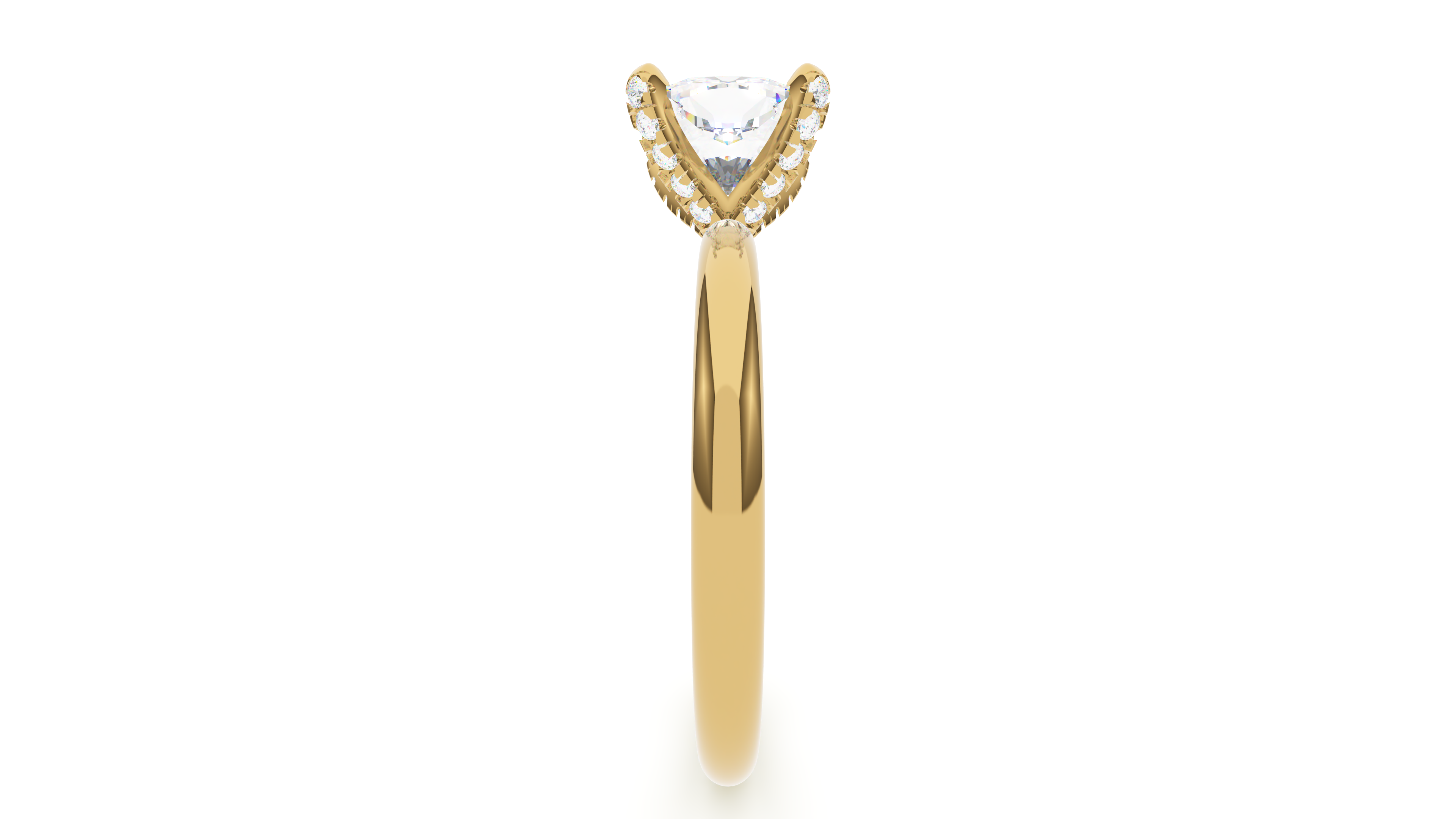 Cushion Diamond Pave Prong