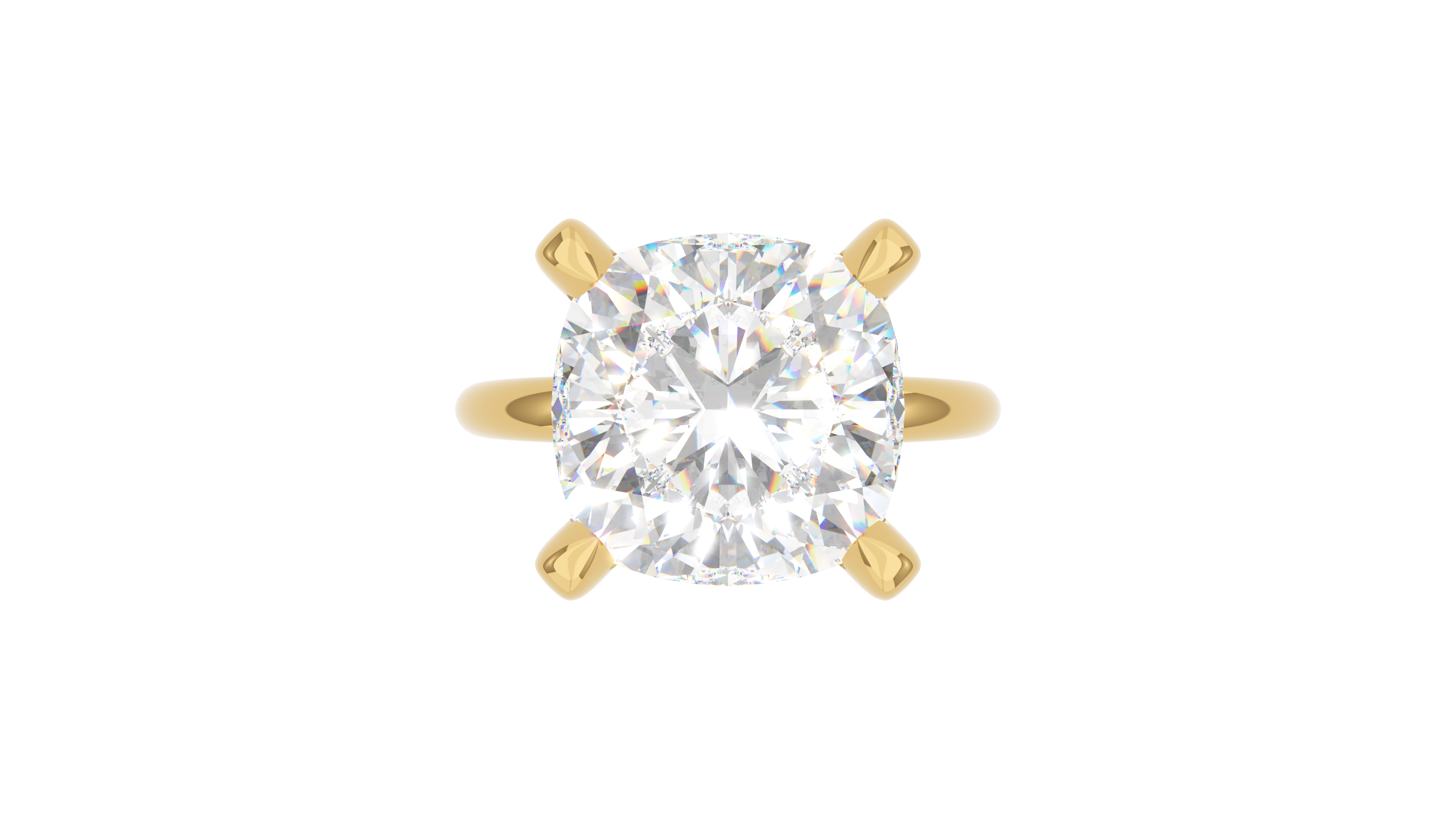 Cushion Diamond Pave Prong