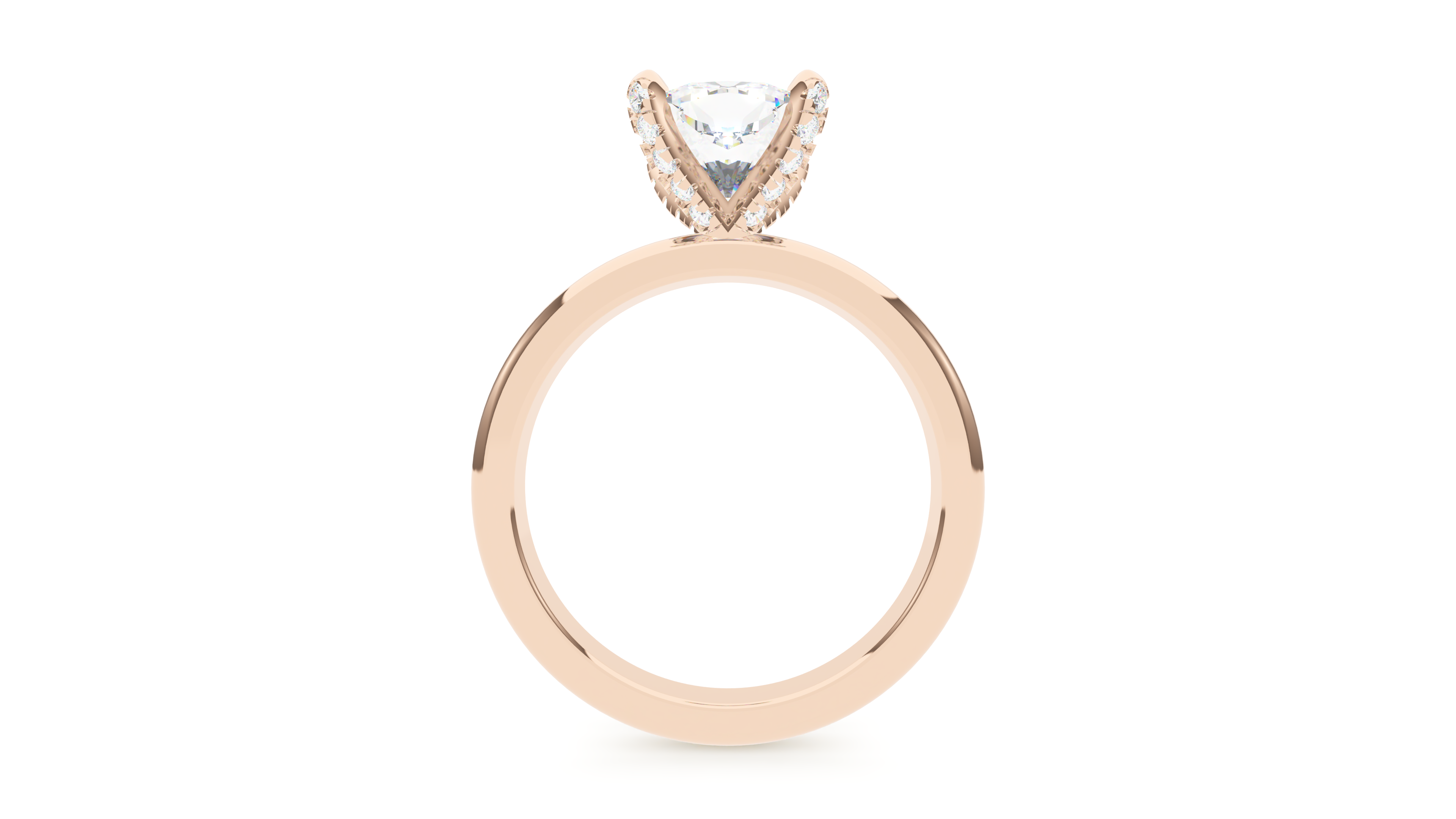 Cushion Diamond Pave Prong