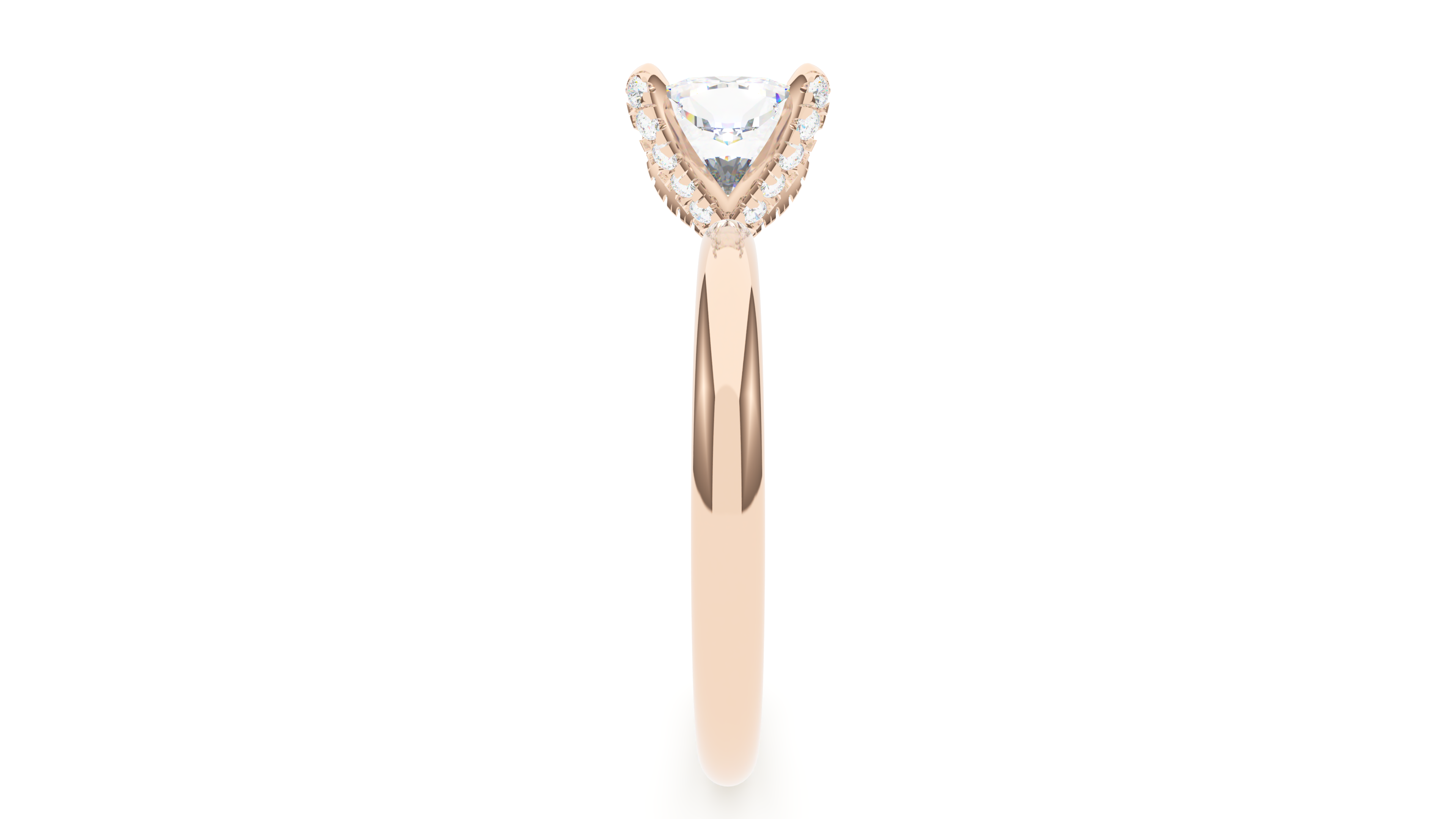 Cushion Diamond Pave Prong