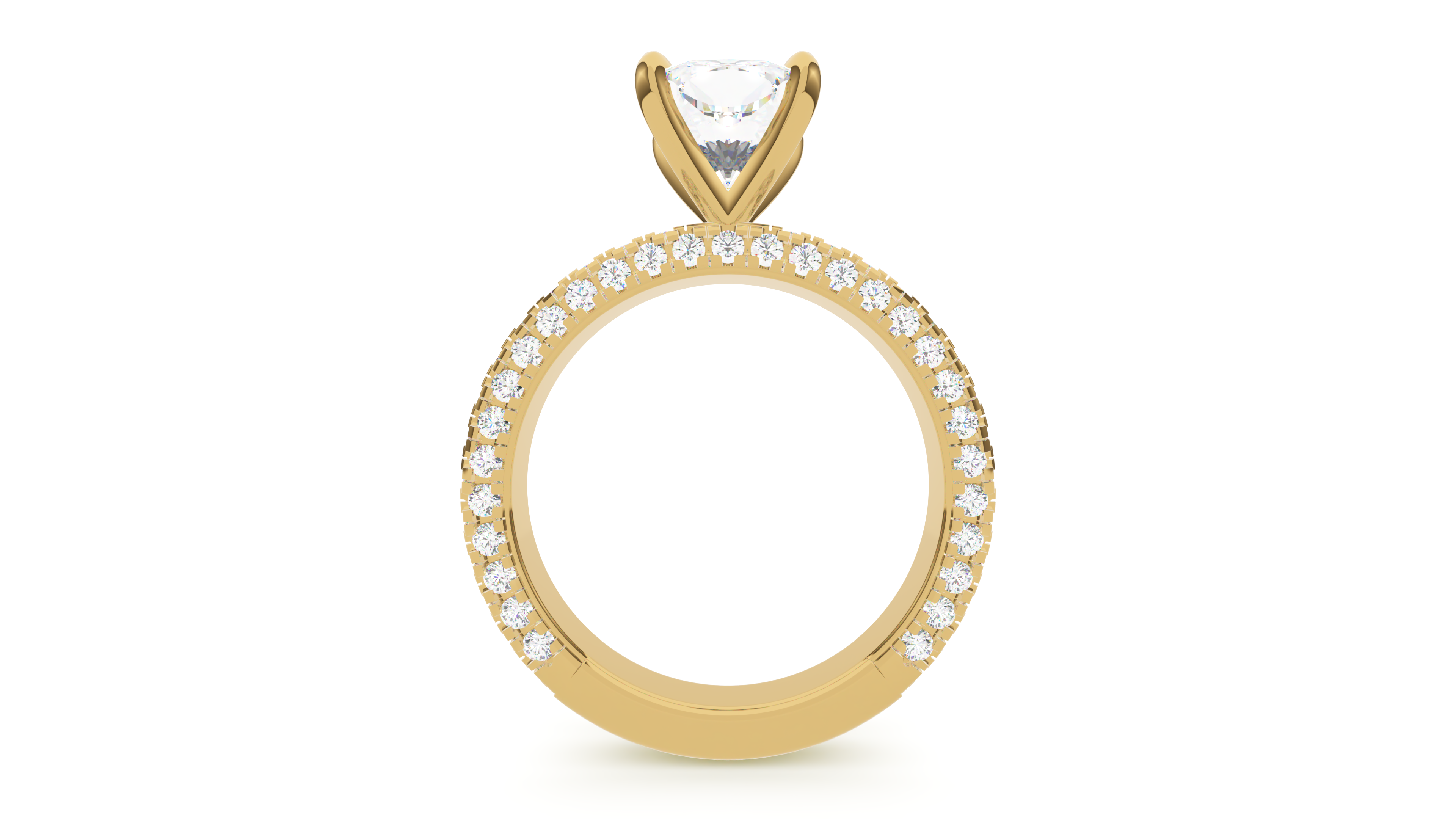 Cushion Diamond Trio Pave