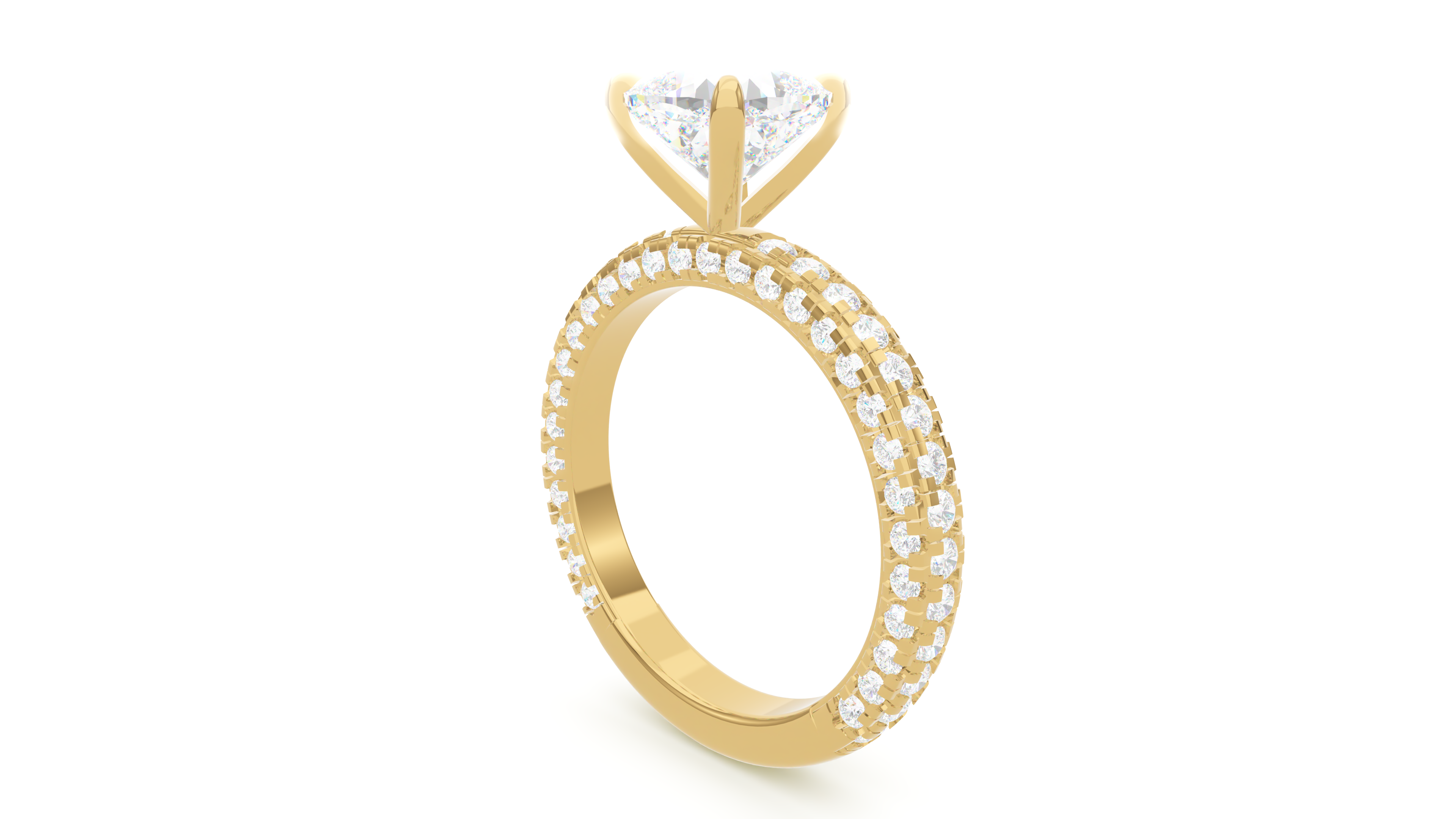 Cushion Diamond Trio Pave