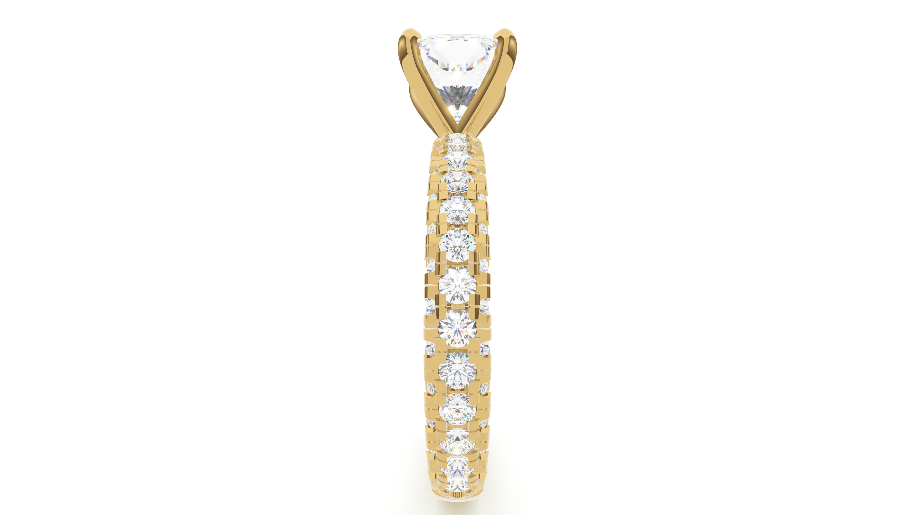 Cushion Diamond Trio Pave