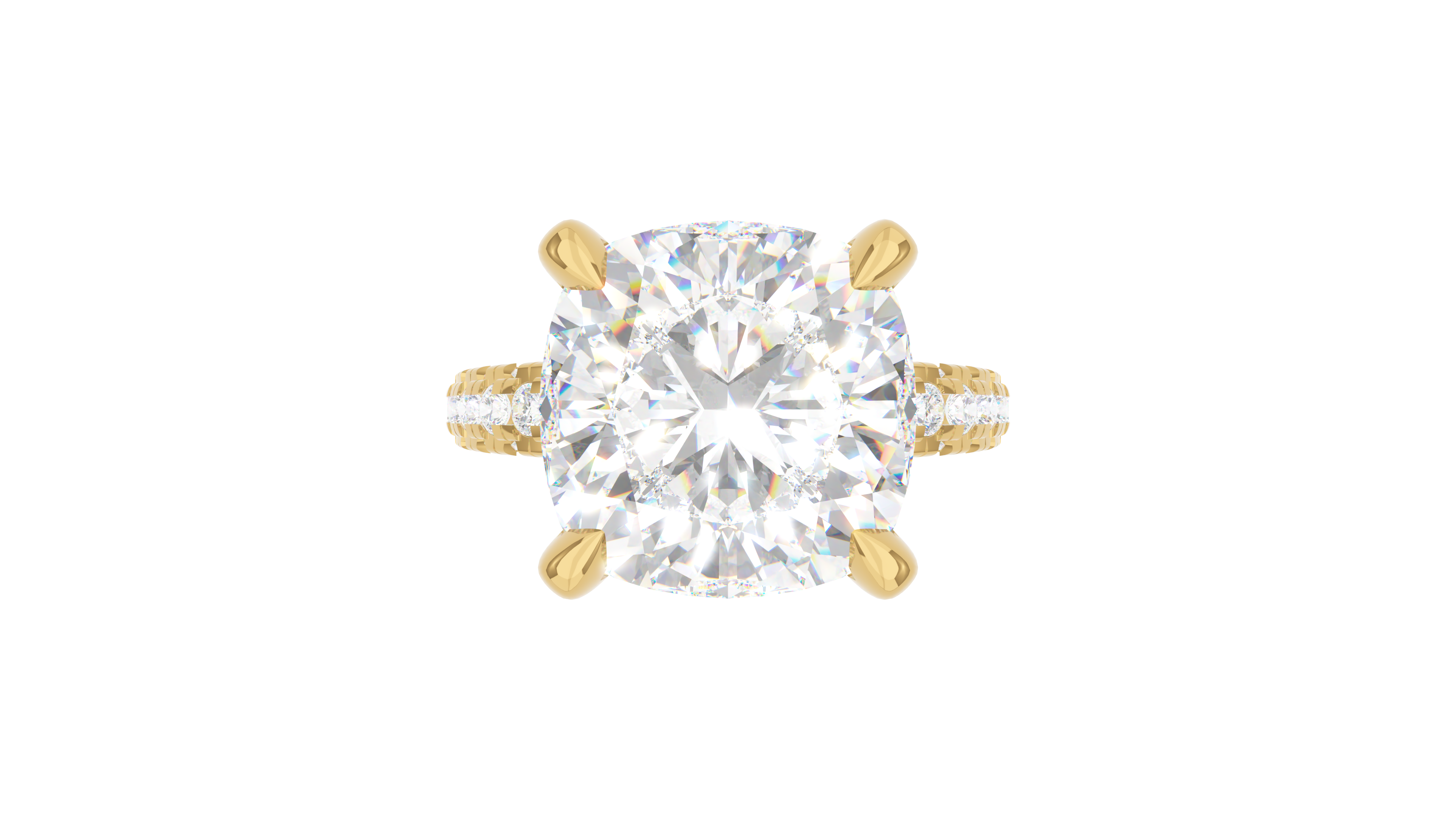 Cushion Diamond Trio Pave