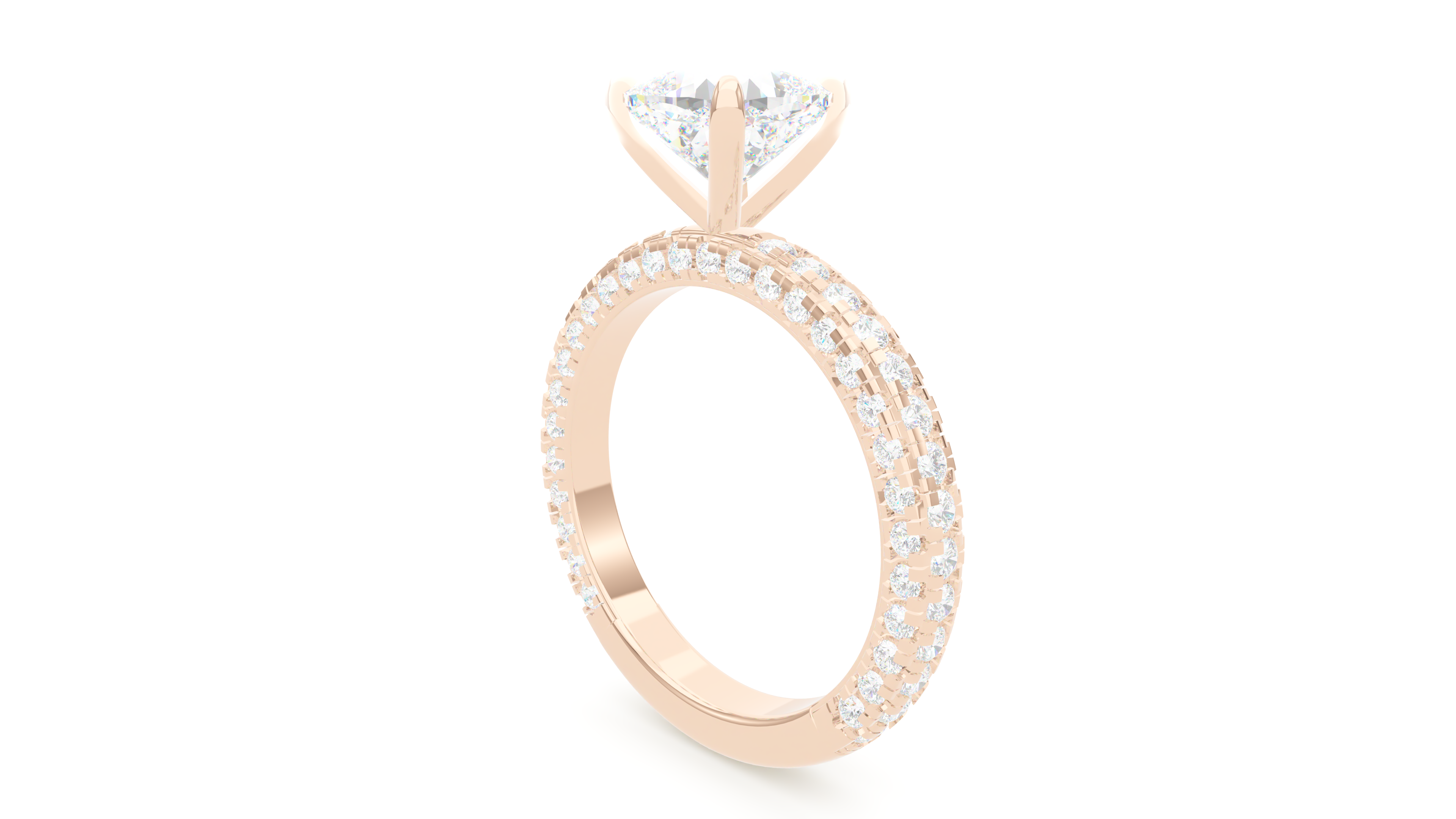 Cushion Diamond Trio Pave