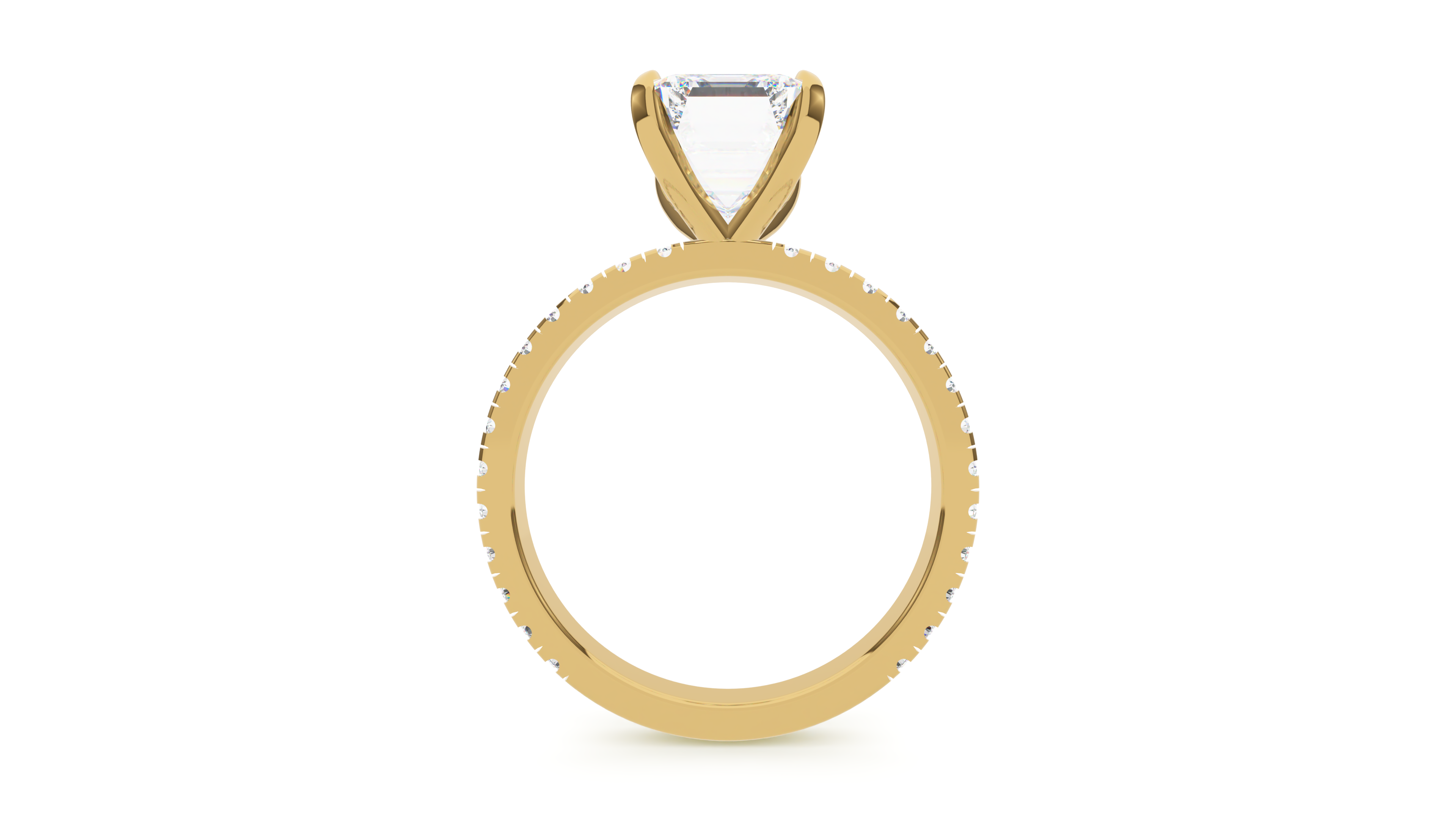 Emerald Diamond Modern Pave