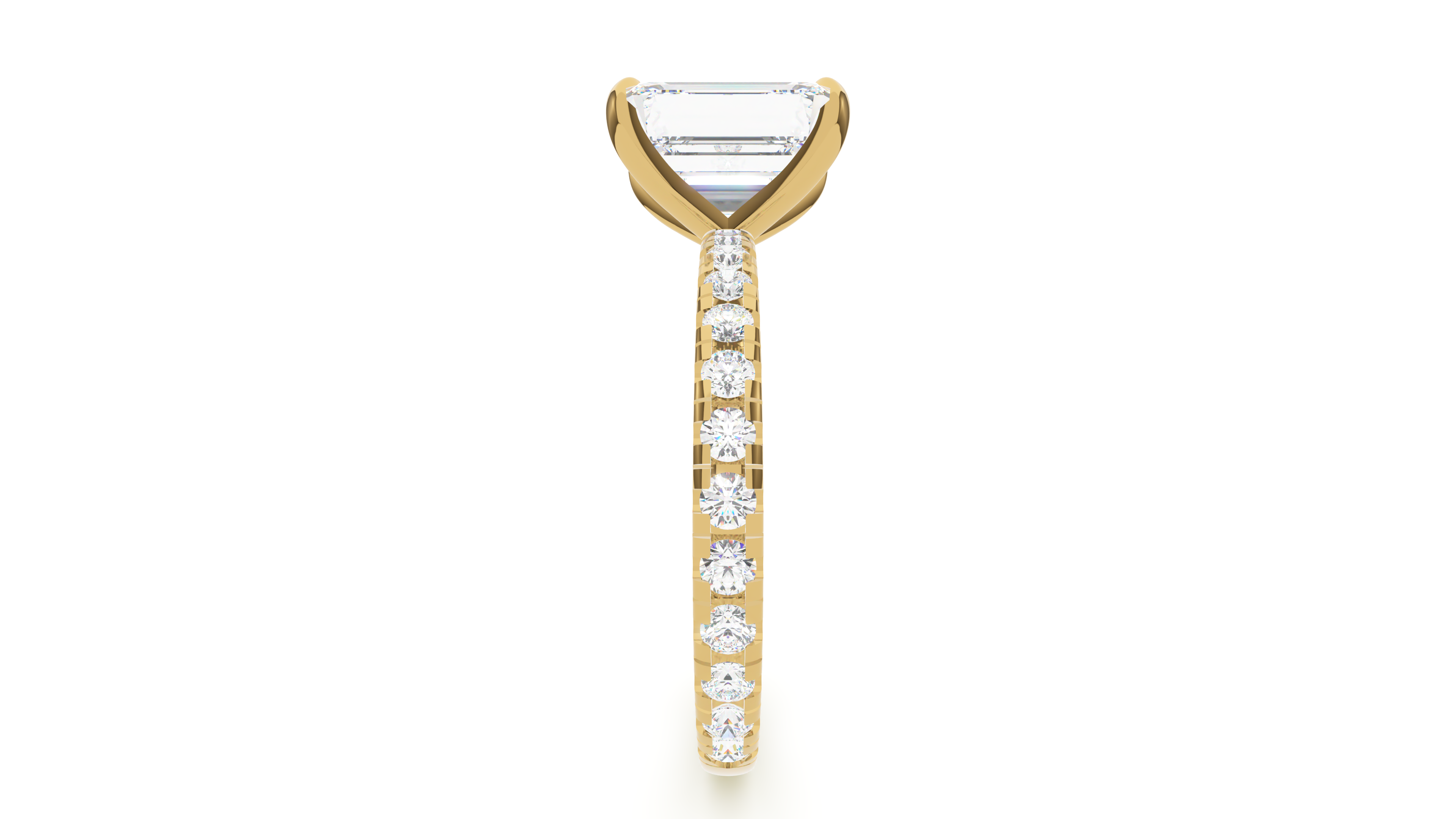 Emerald Diamond Modern Pave