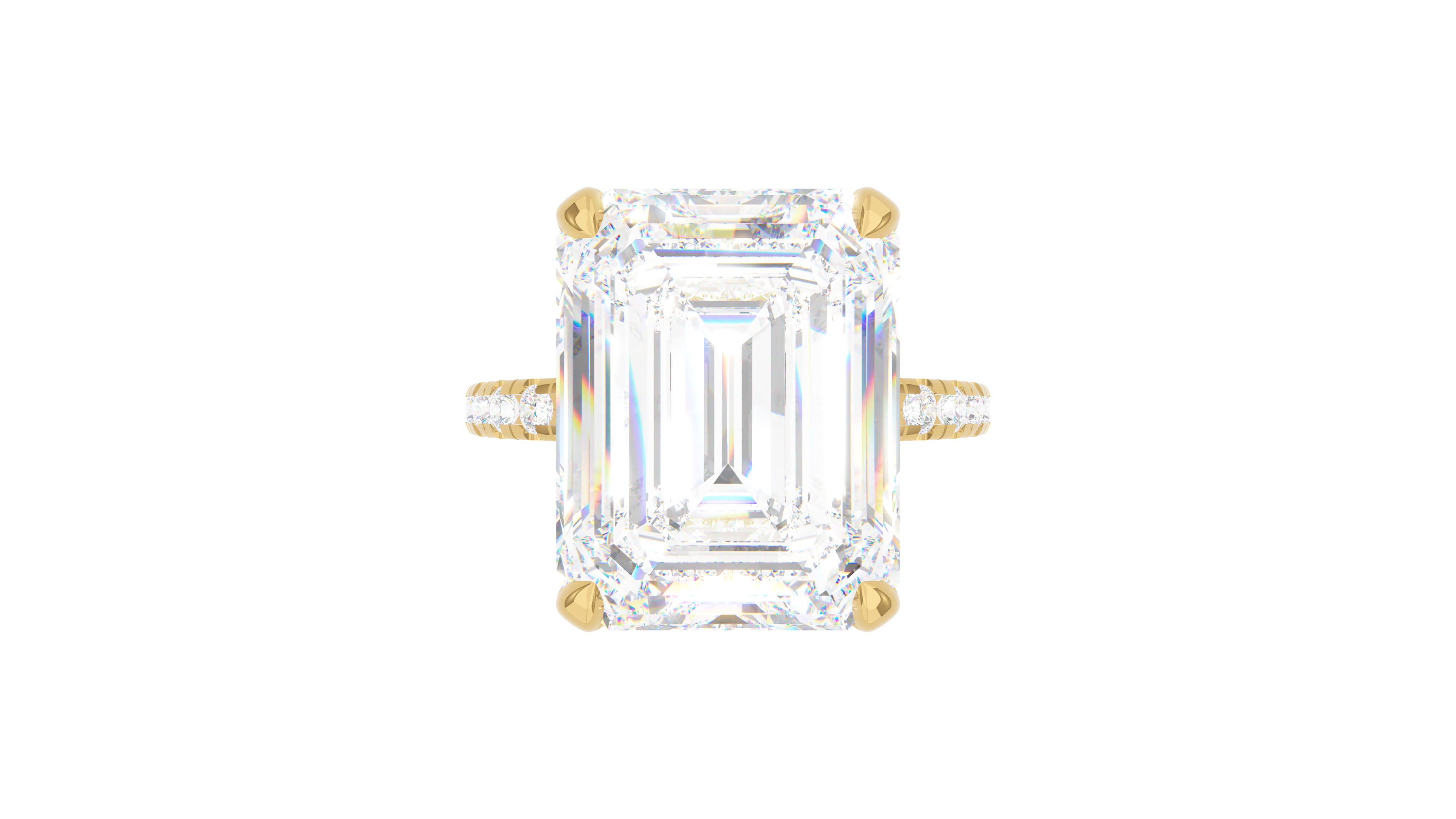 Emerald Diamond Modern Pave
