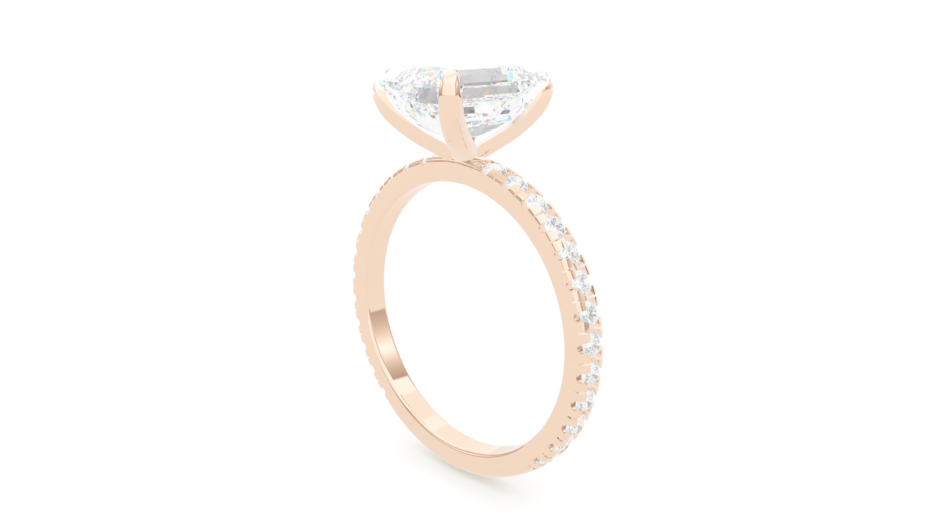 Emerald Diamond Modern Pave