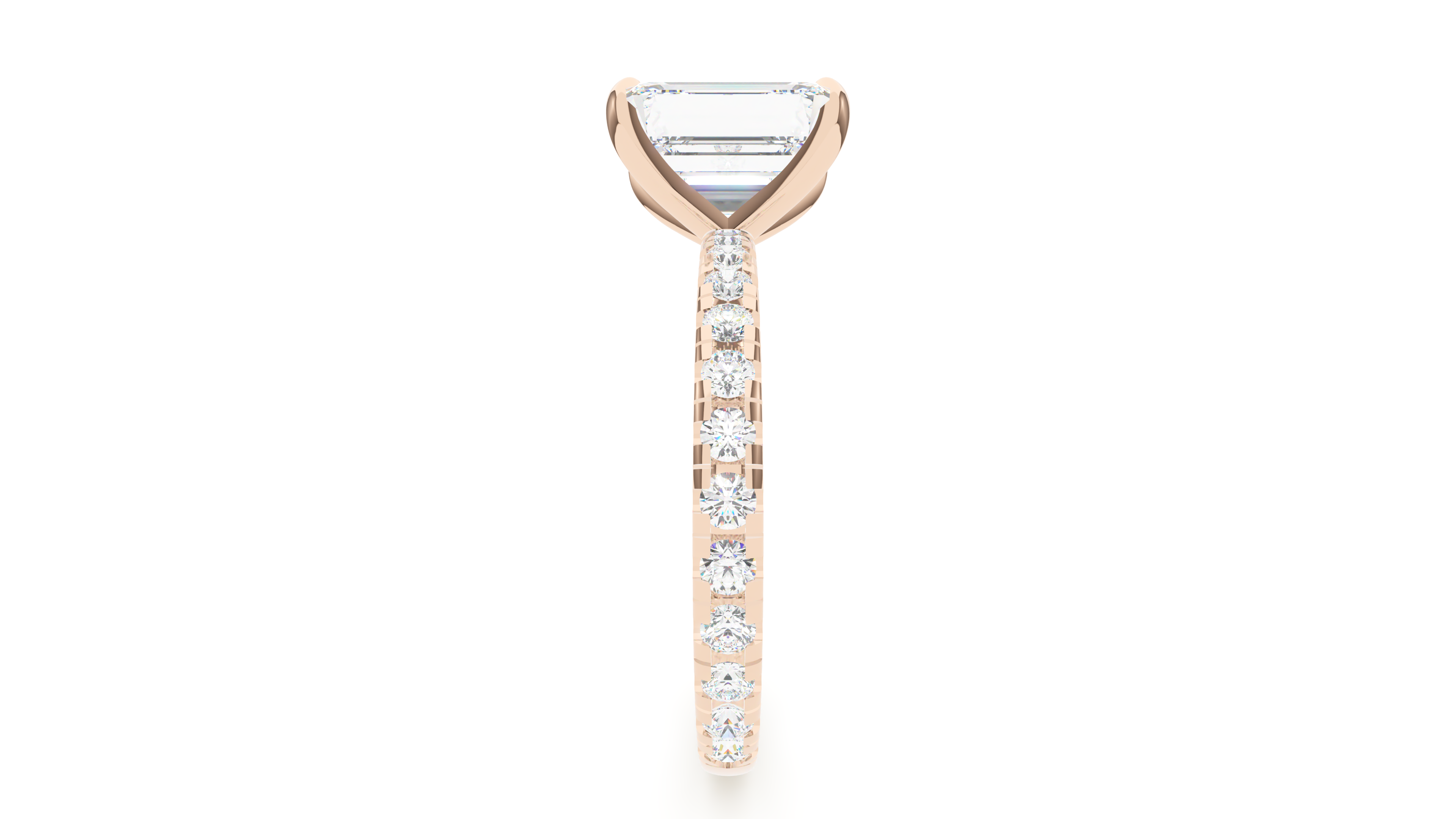 Emerald Diamond Modern Pave