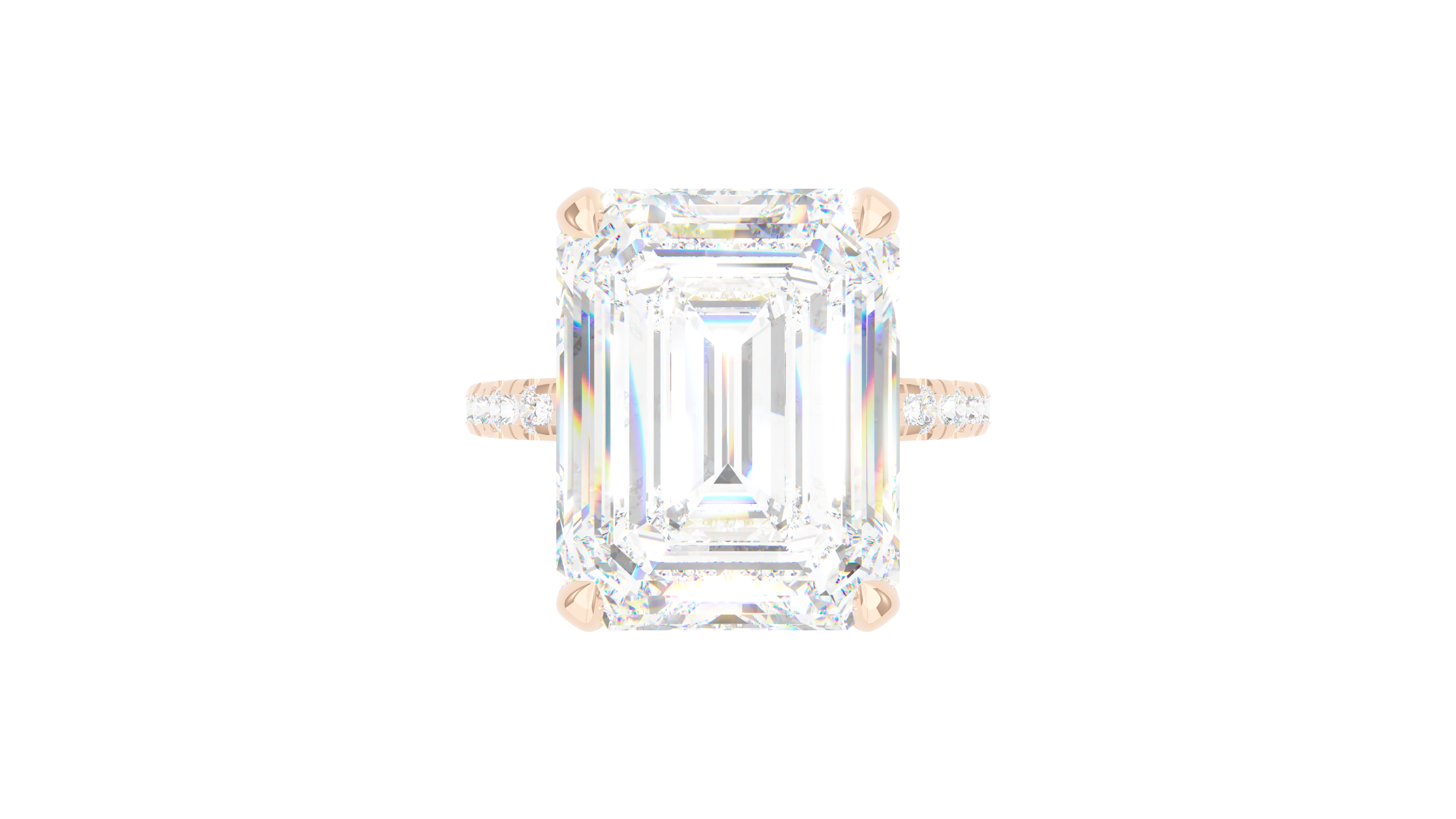 Emerald Diamond Modern Pave