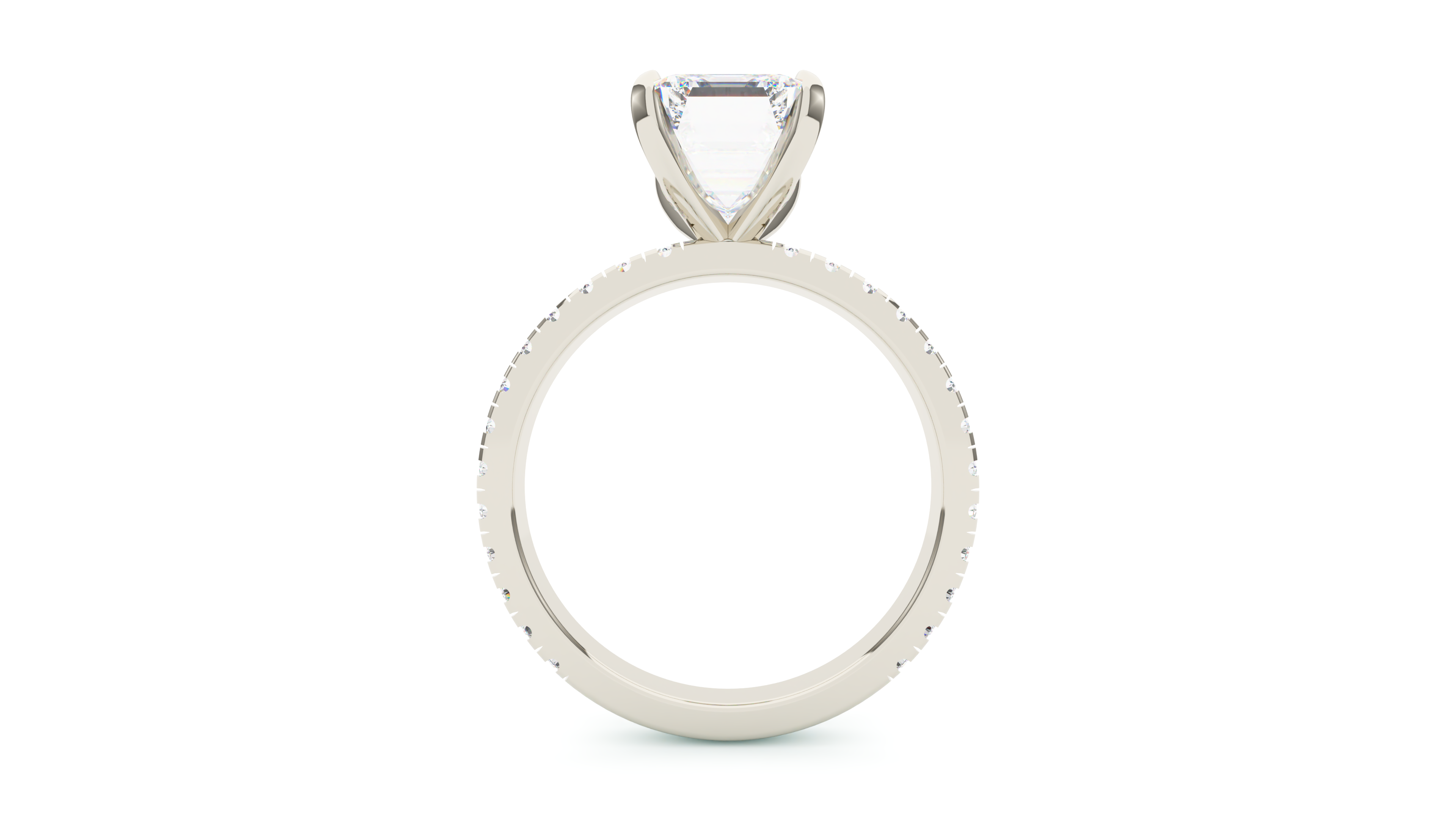 Emerald Diamond Modern Pave