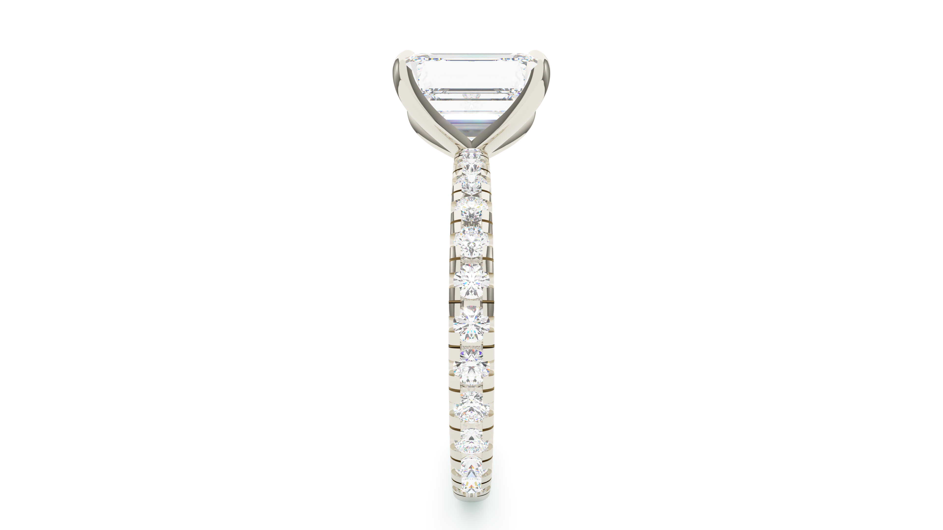 Emerald Diamond Modern Pave