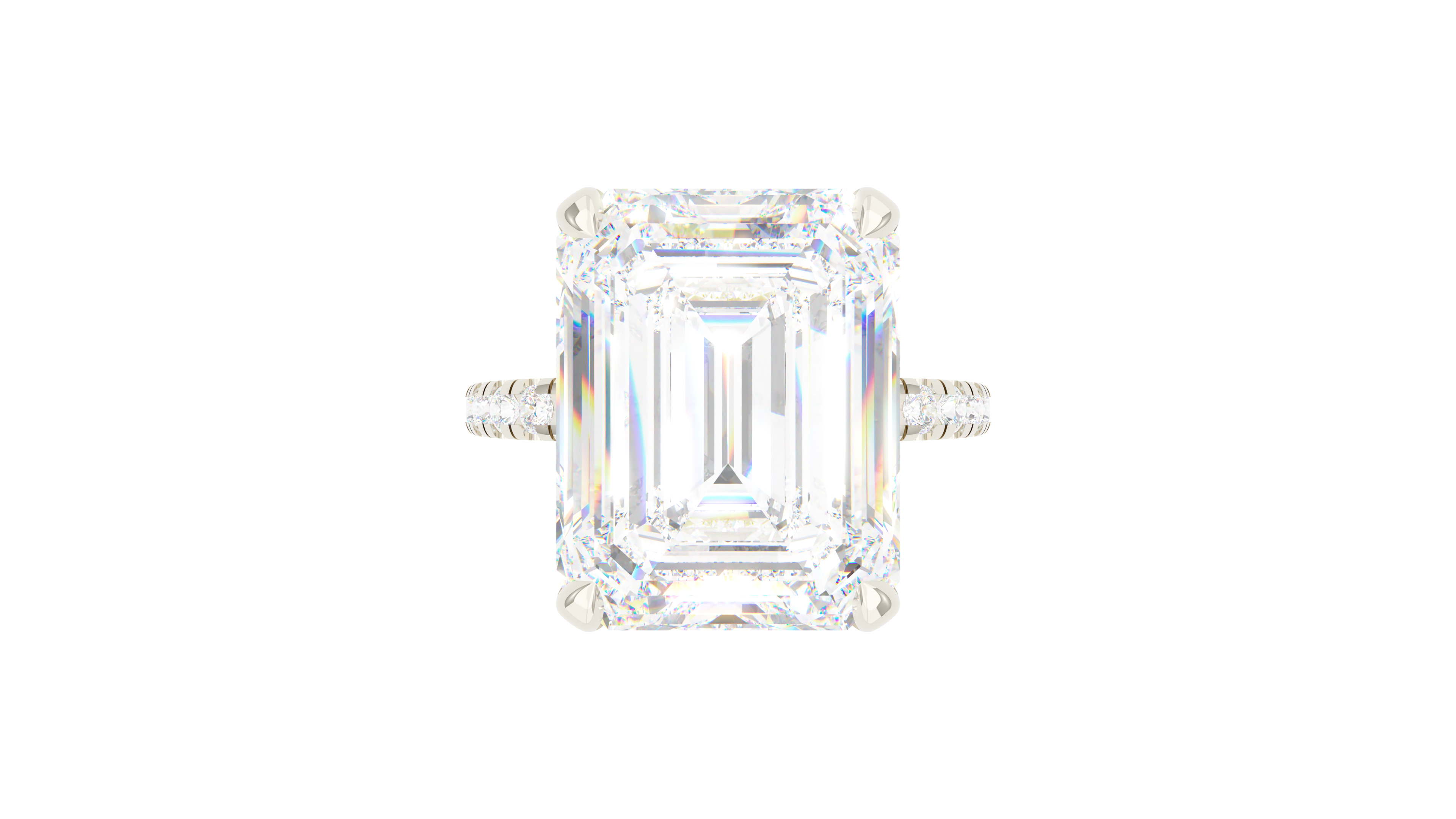 Emerald Diamond Modern Pave
