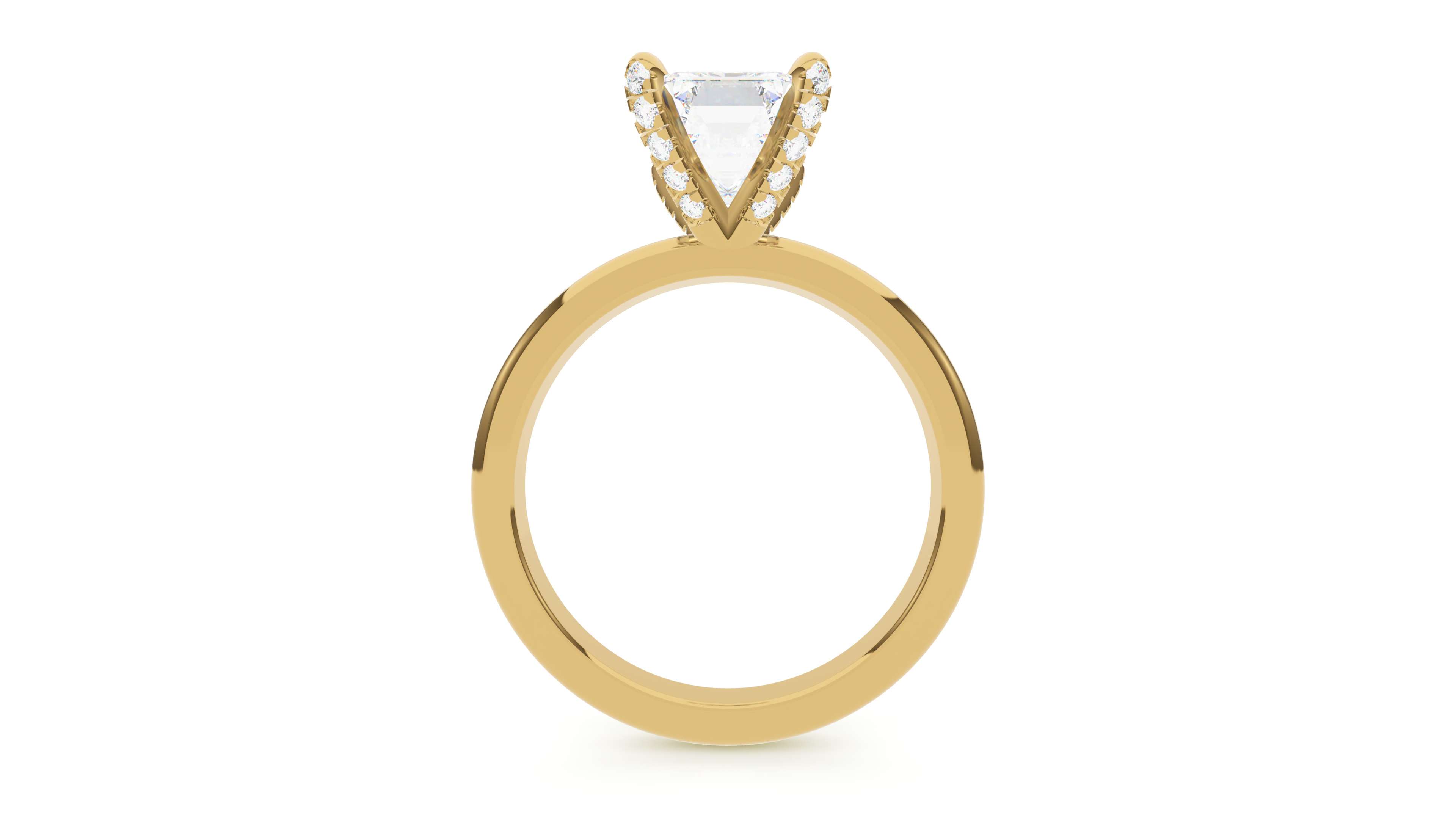 Emerald Diamond Pave Prong
