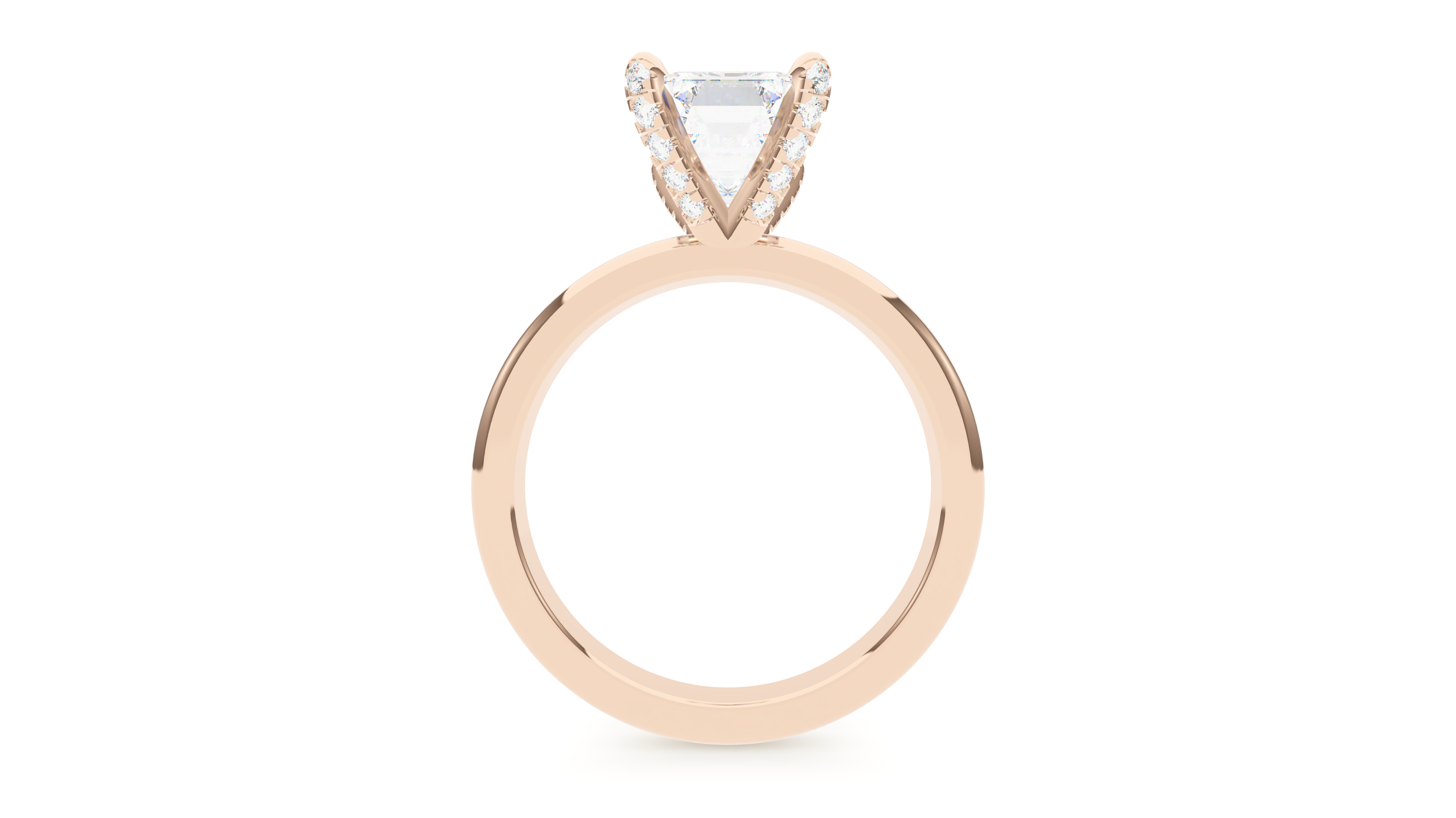 Emerald Diamond Pave Prong