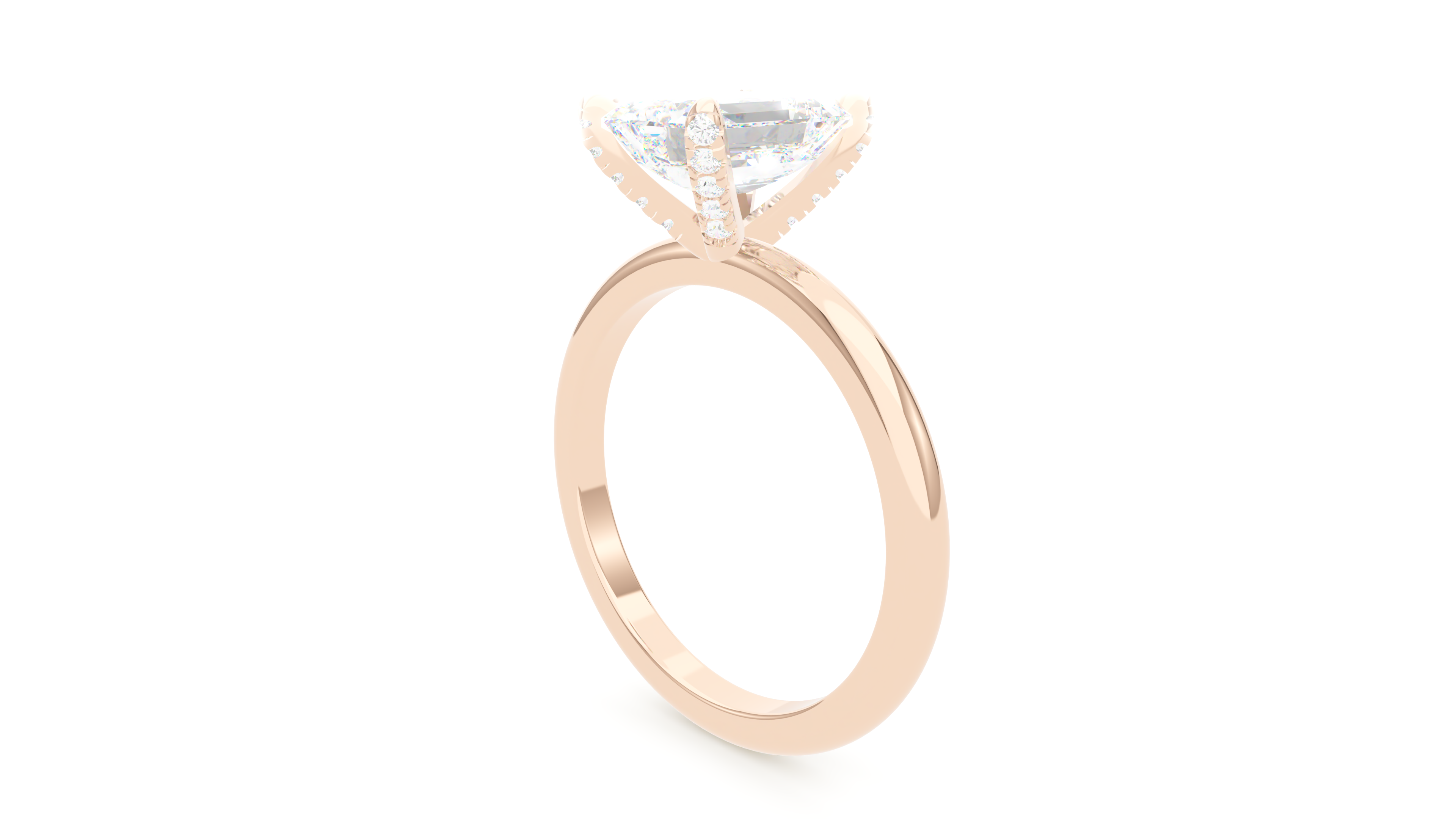 Emerald Diamond Pave Prong