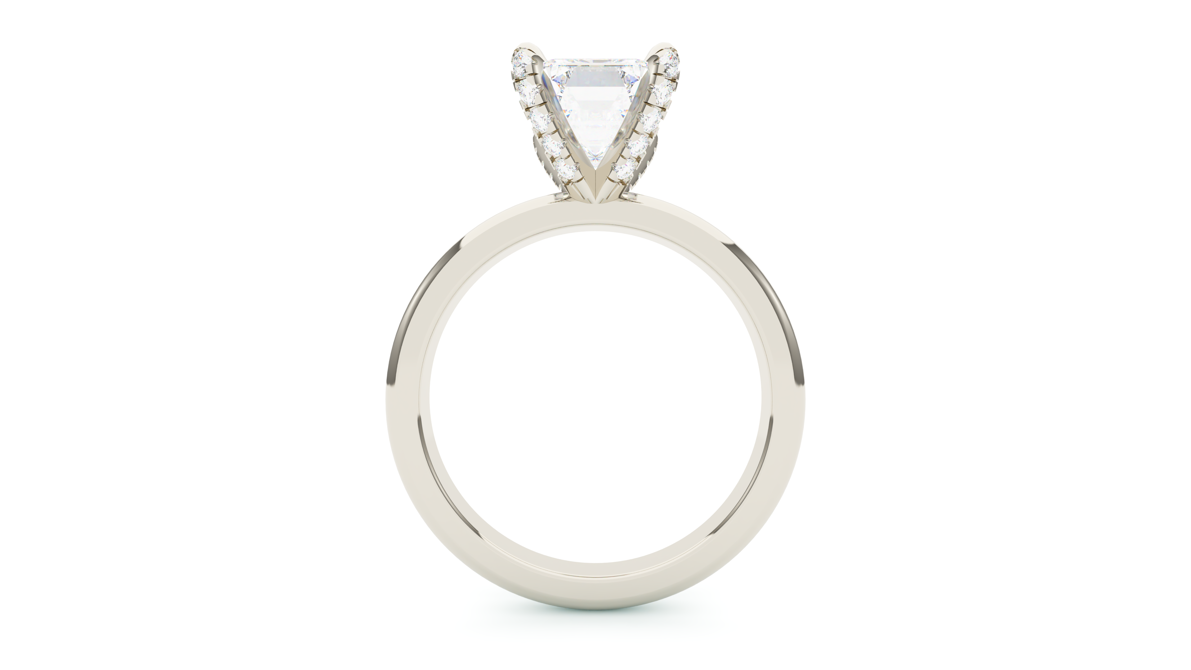 Emerald Diamond Pave Prong