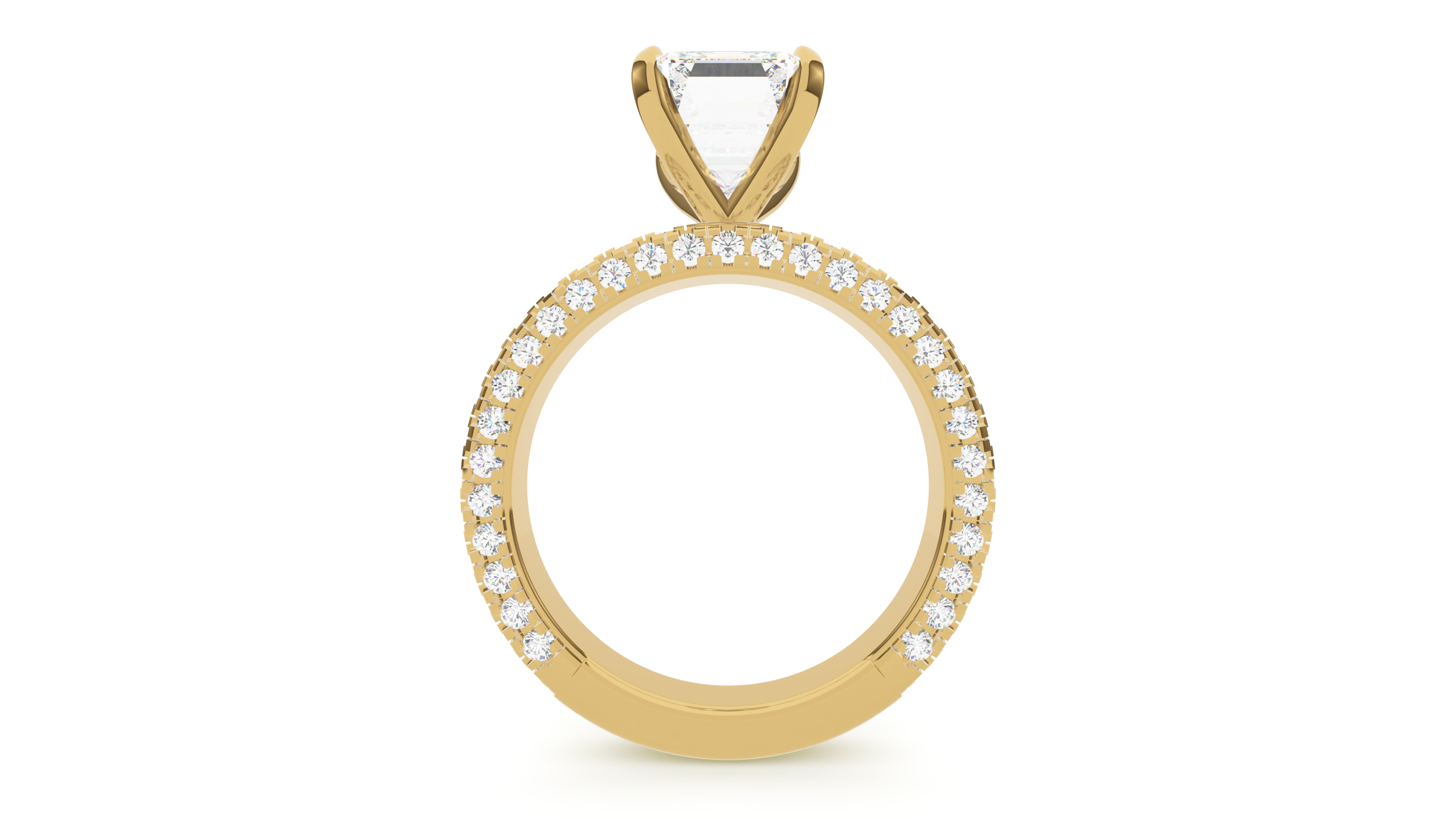 Emerald Diamond Trio Pave