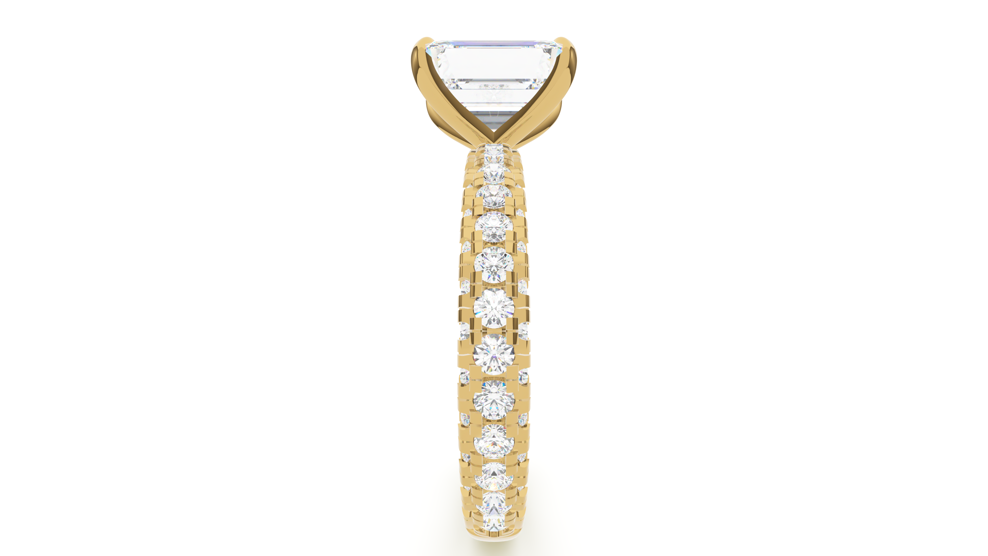 Emerald Diamond Trio Pave