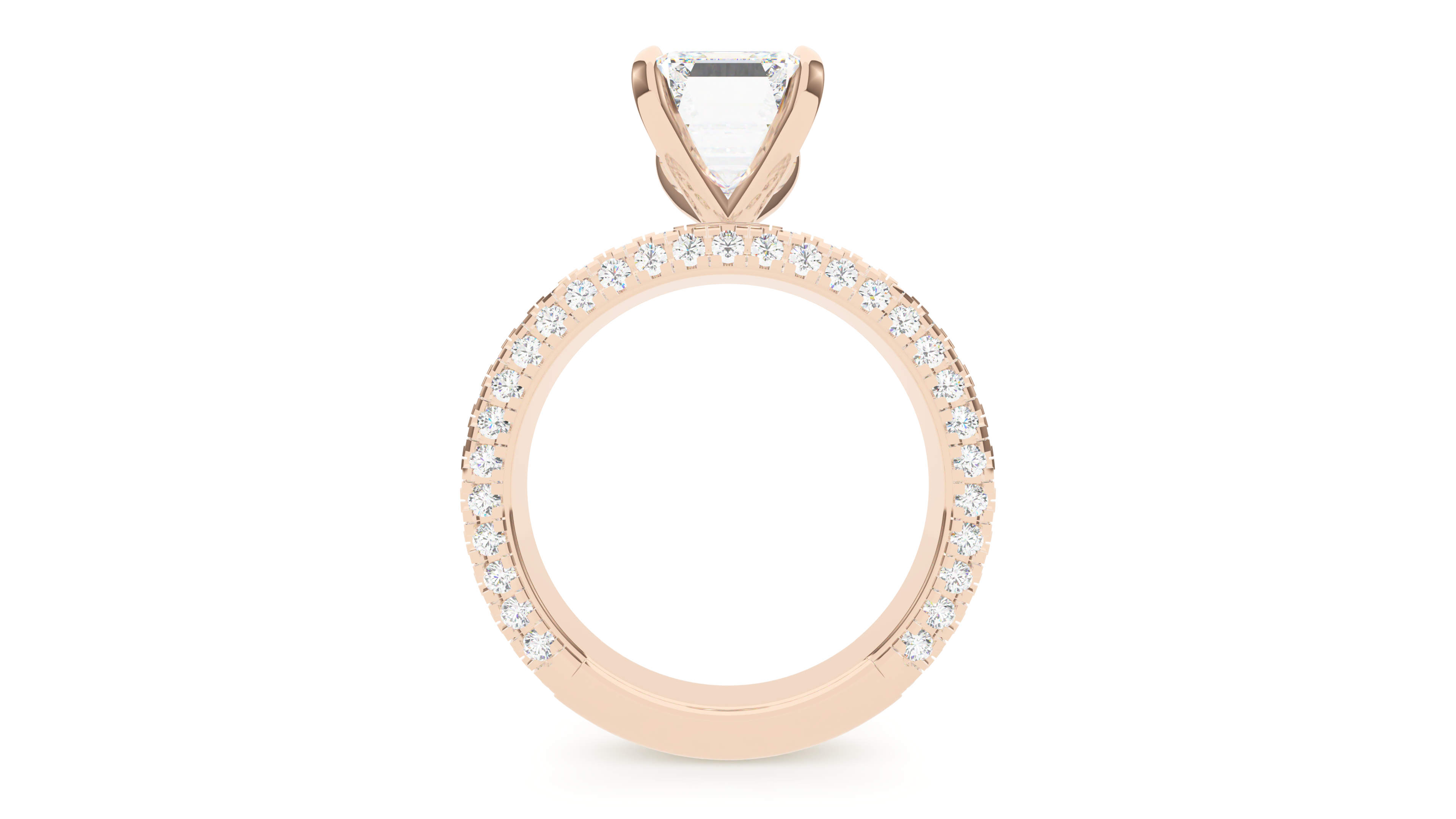 Emerald Diamond Trio Pave