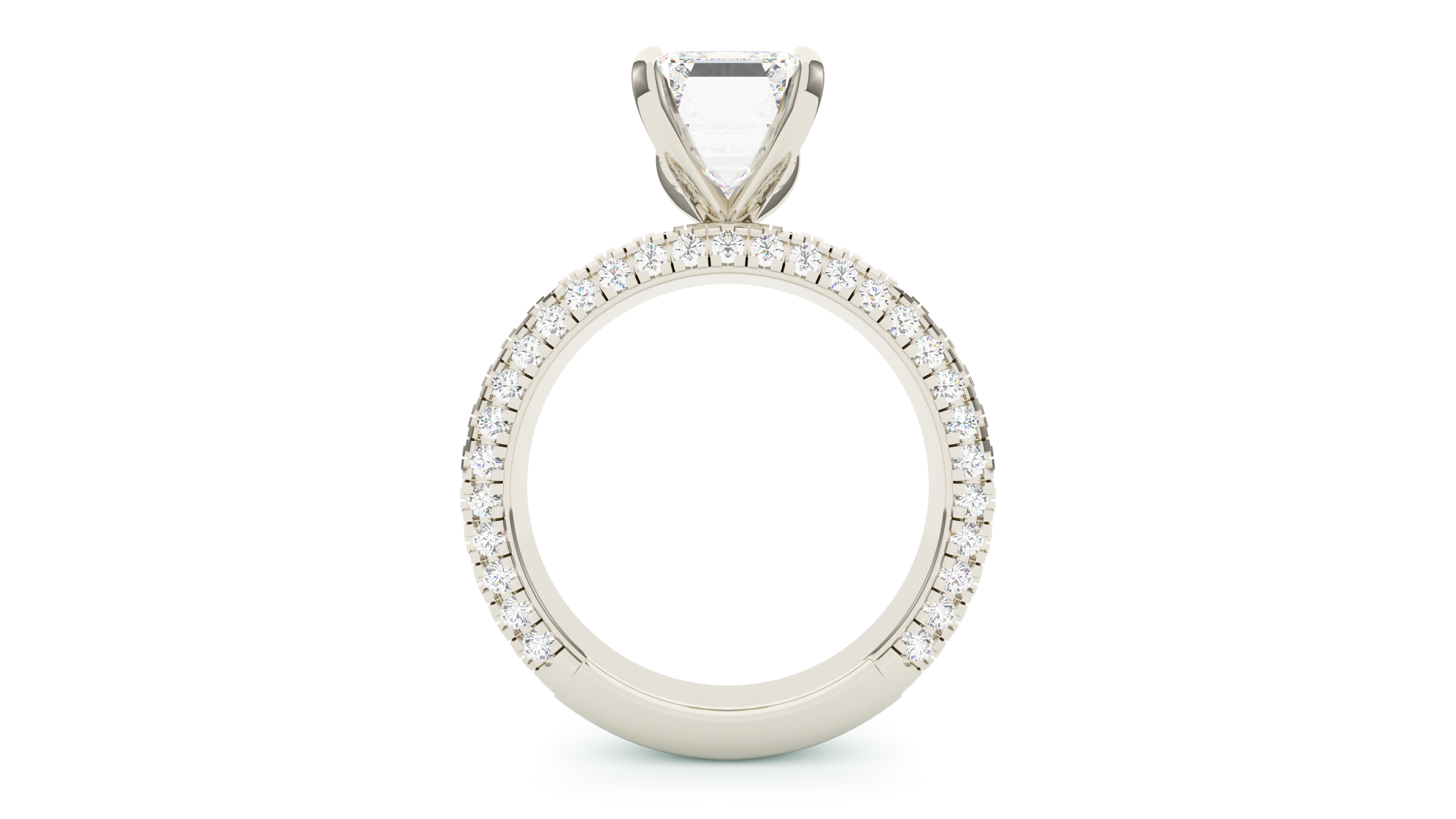 Emerald Diamond Trio Pave