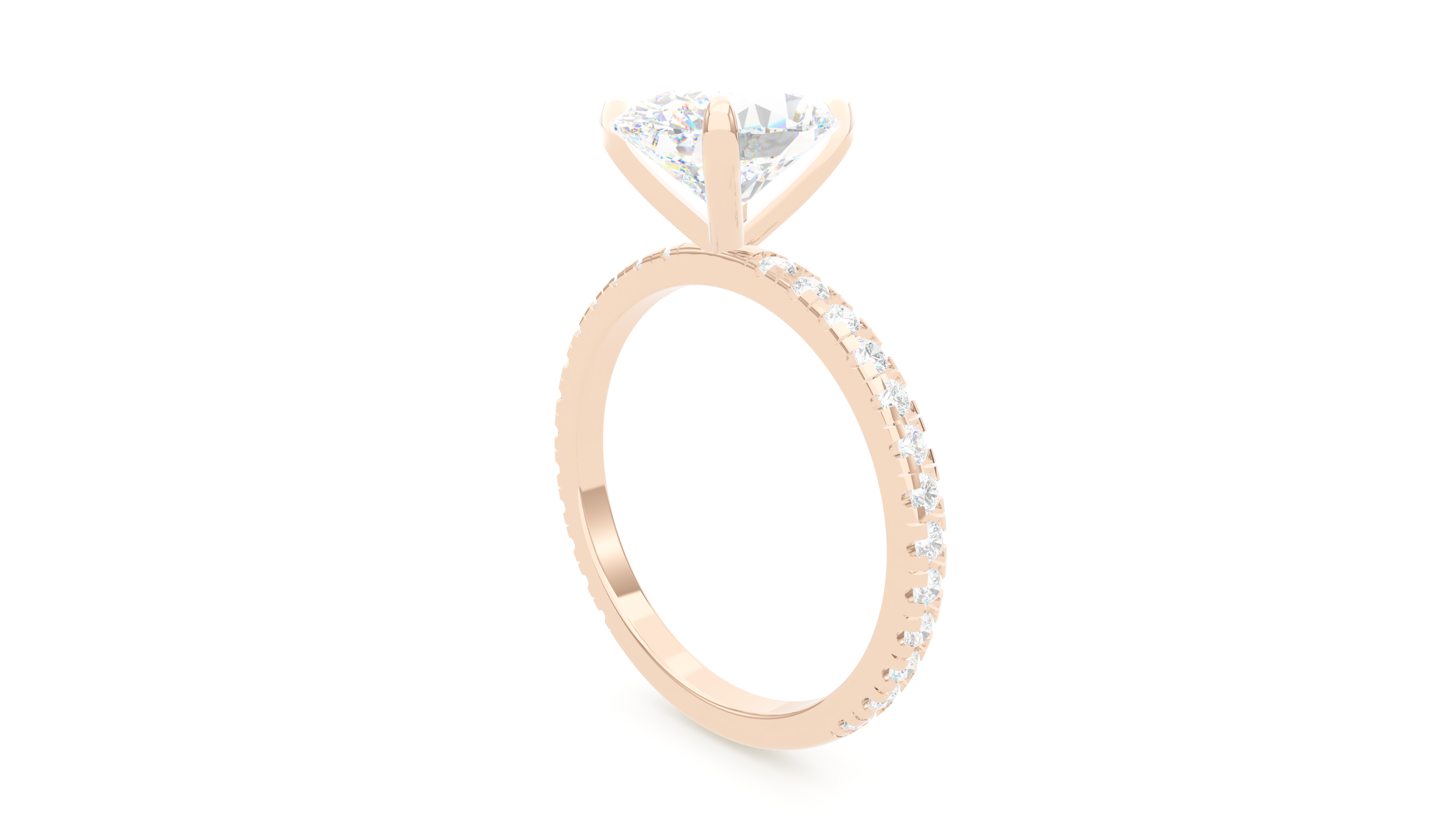 Oval Diamond Modern Pave