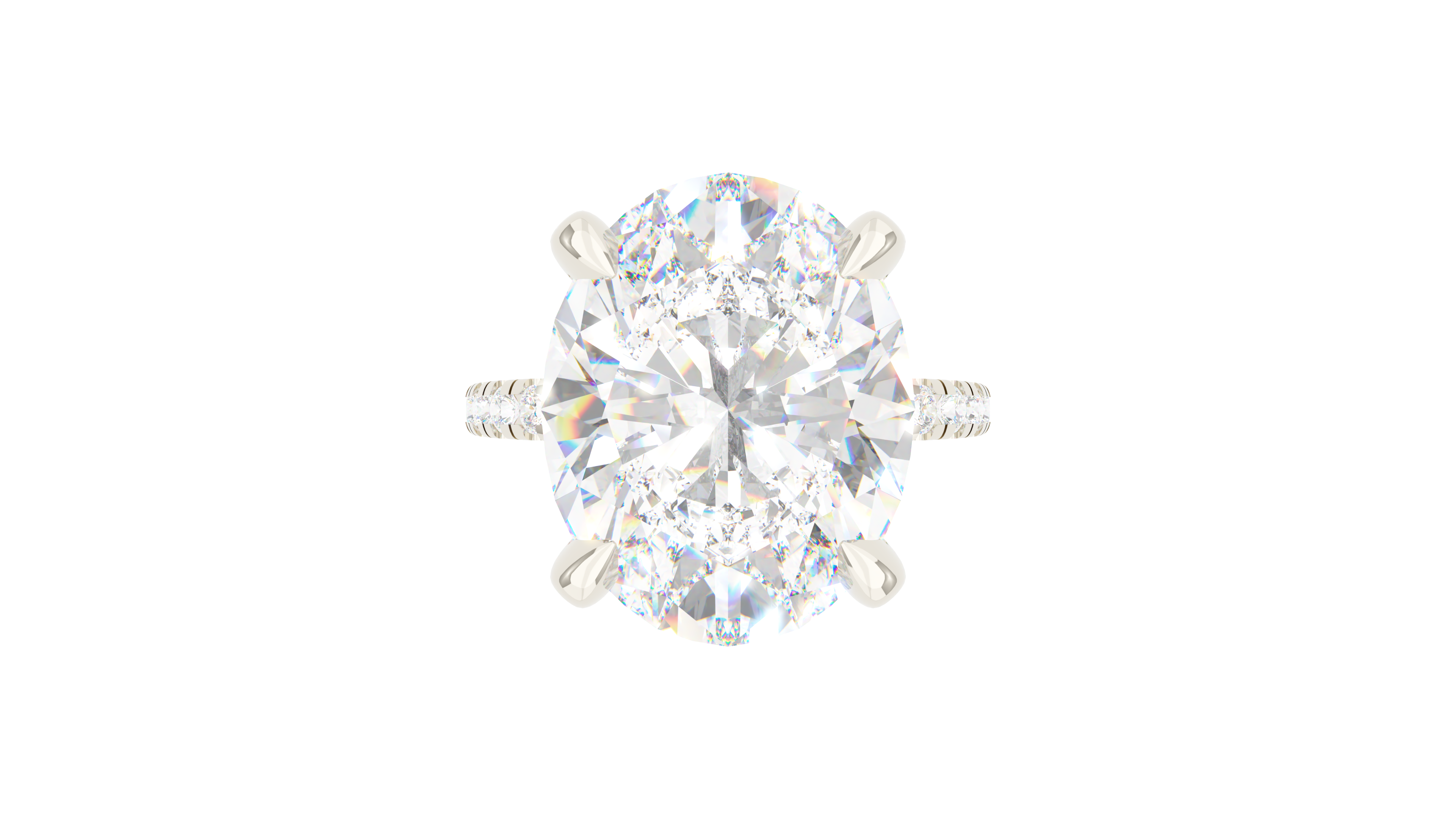 Oval Diamond Modern Pave