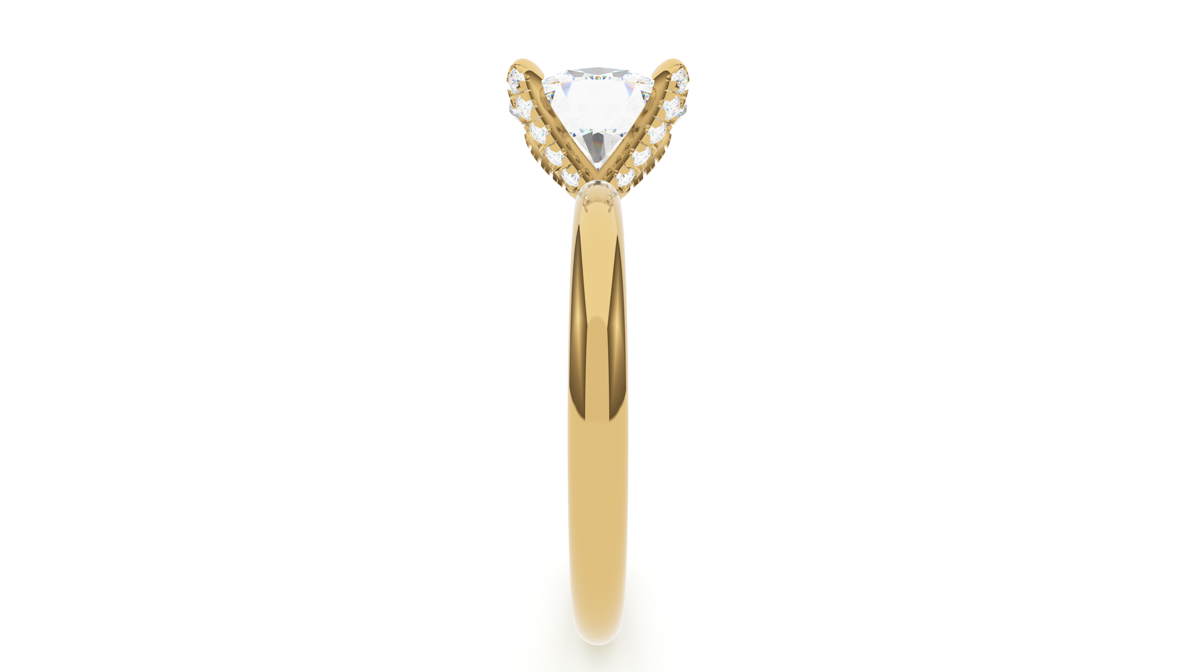 Oval Diamond Pave Prong