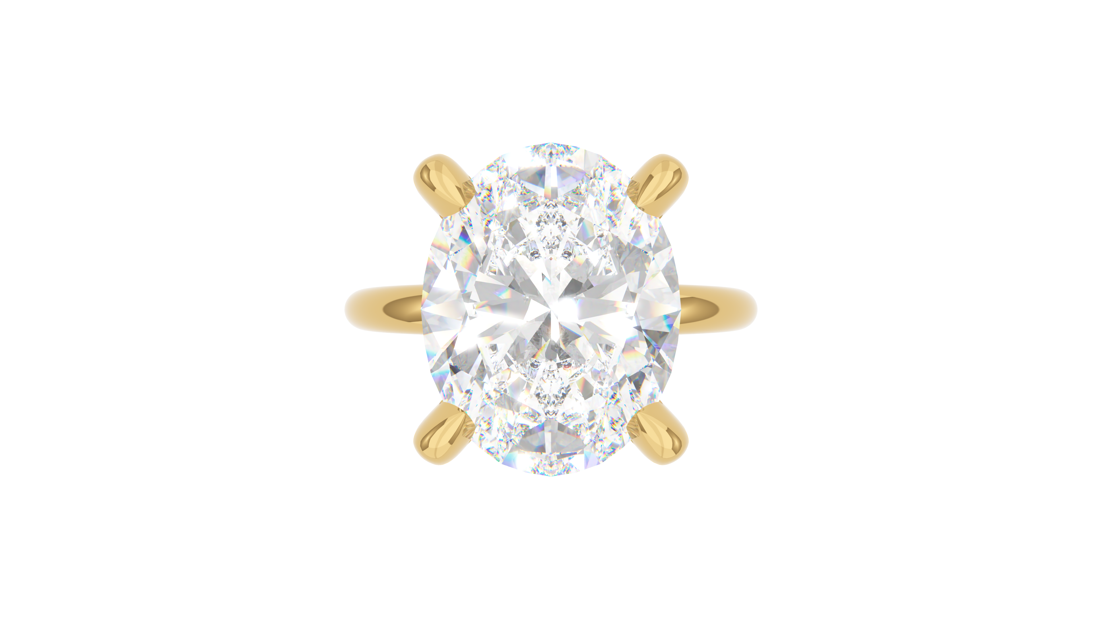 Oval Diamond Pave Prong