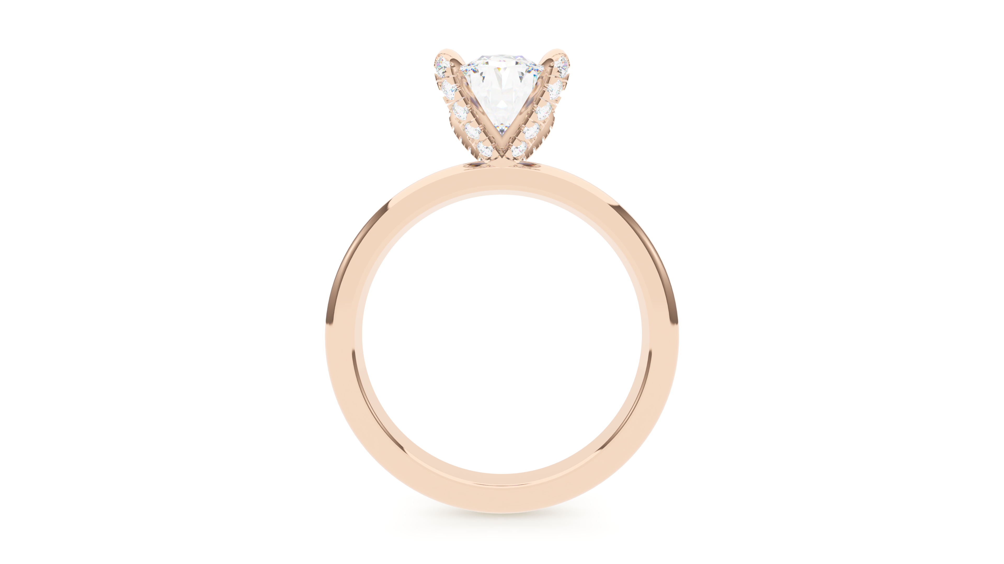 Oval Diamond Pave Prong
