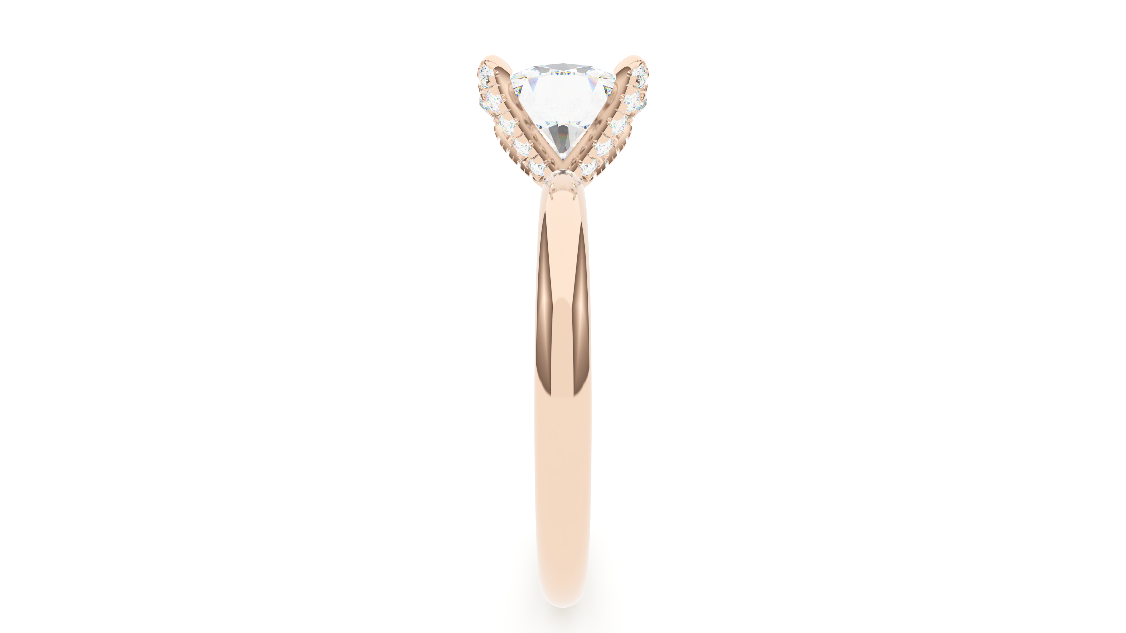 Oval Diamond Pave Prong