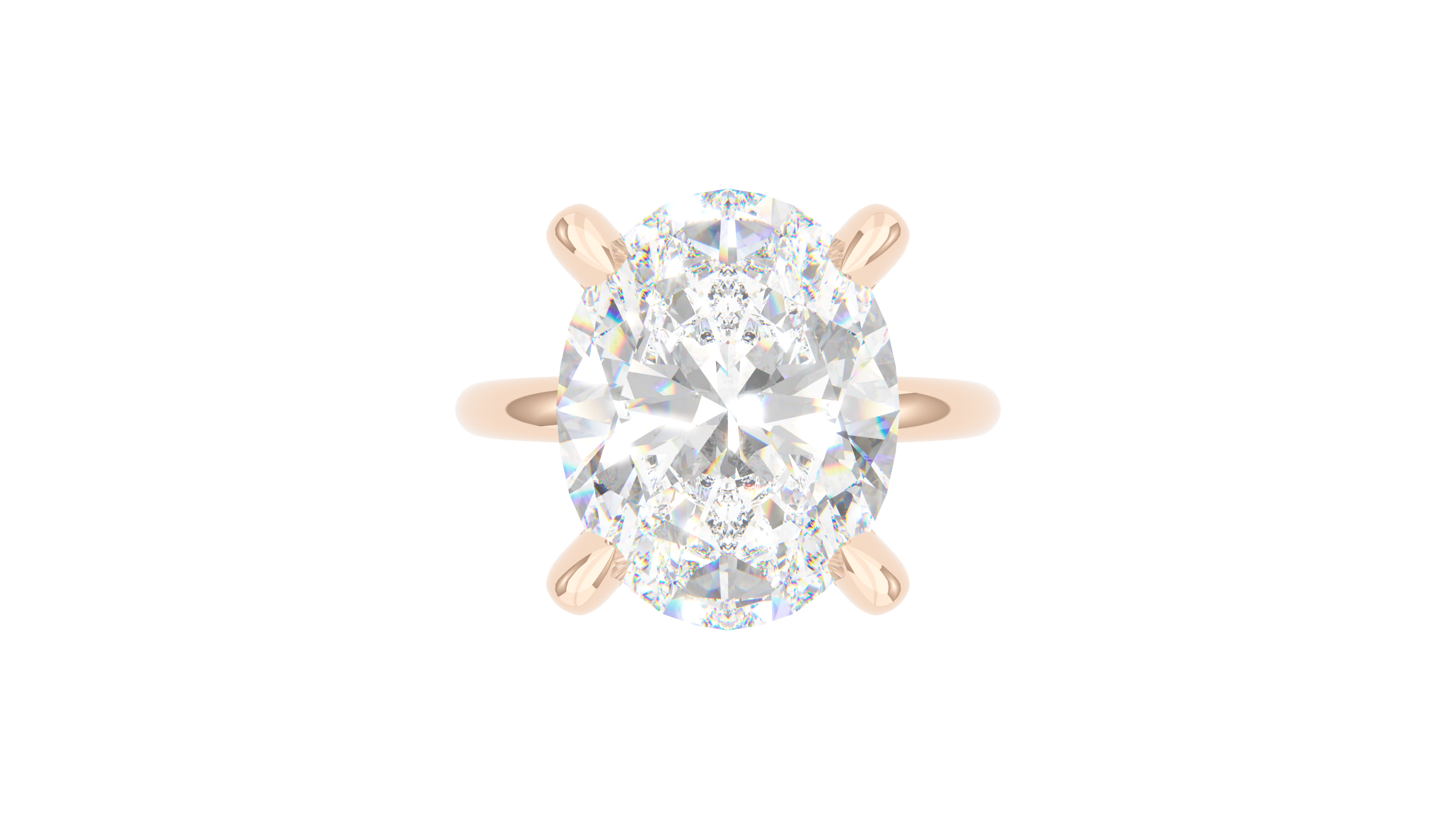 Oval Diamond Pave Prong