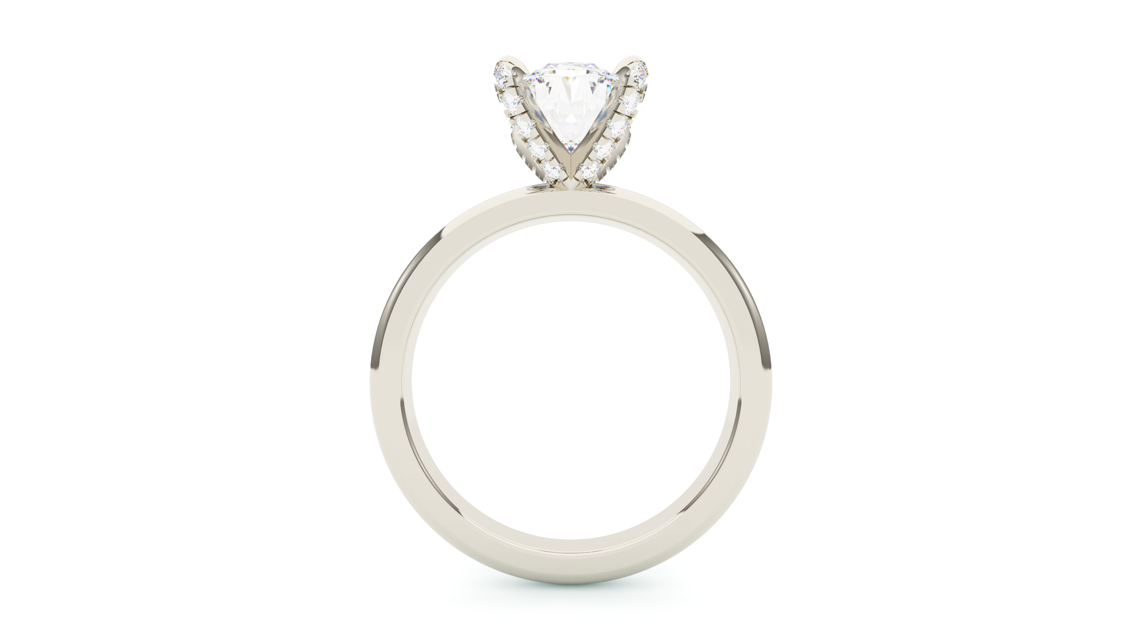 Oval Diamond Pave Prong