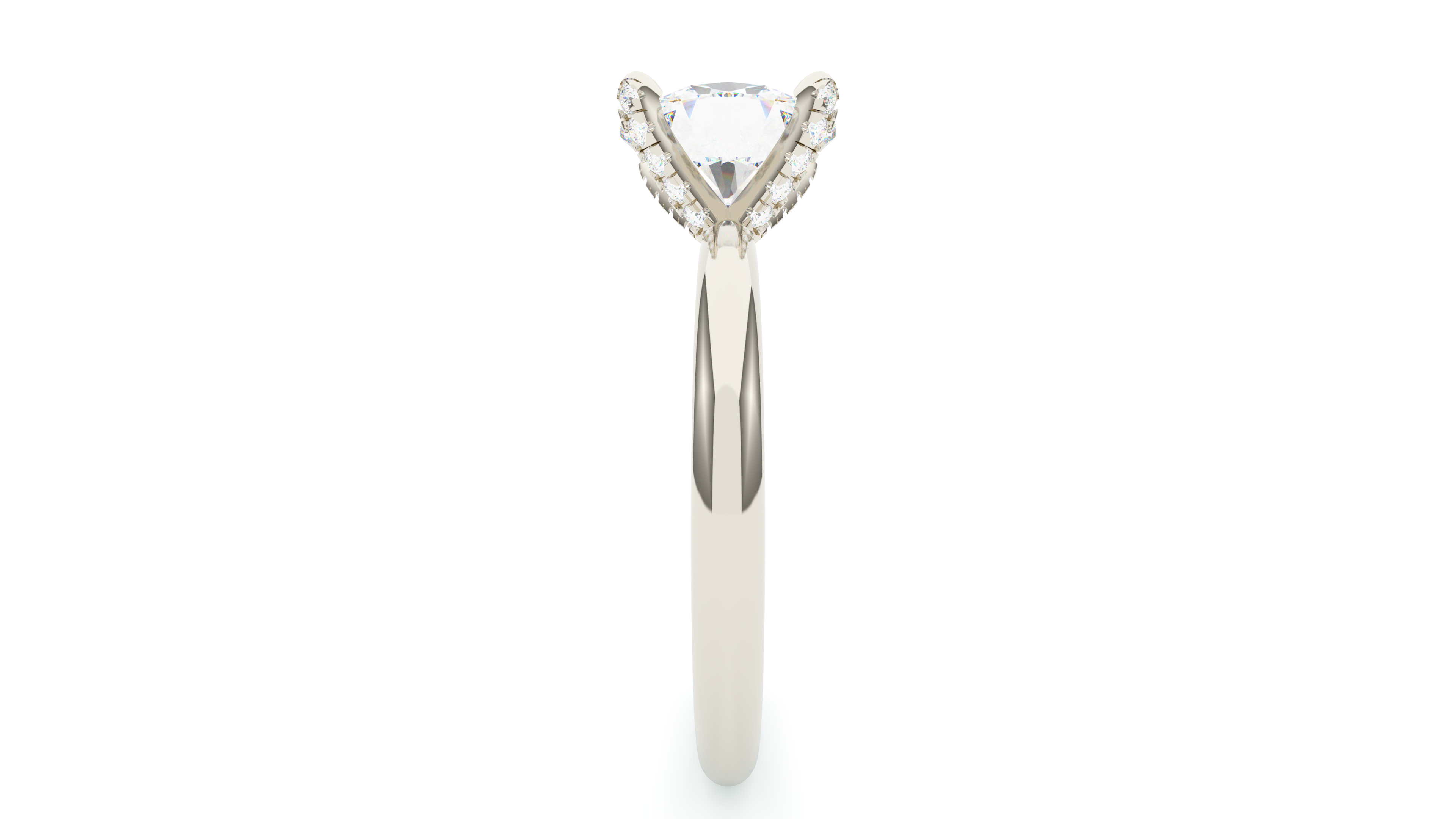 Oval Diamond Pave Prong