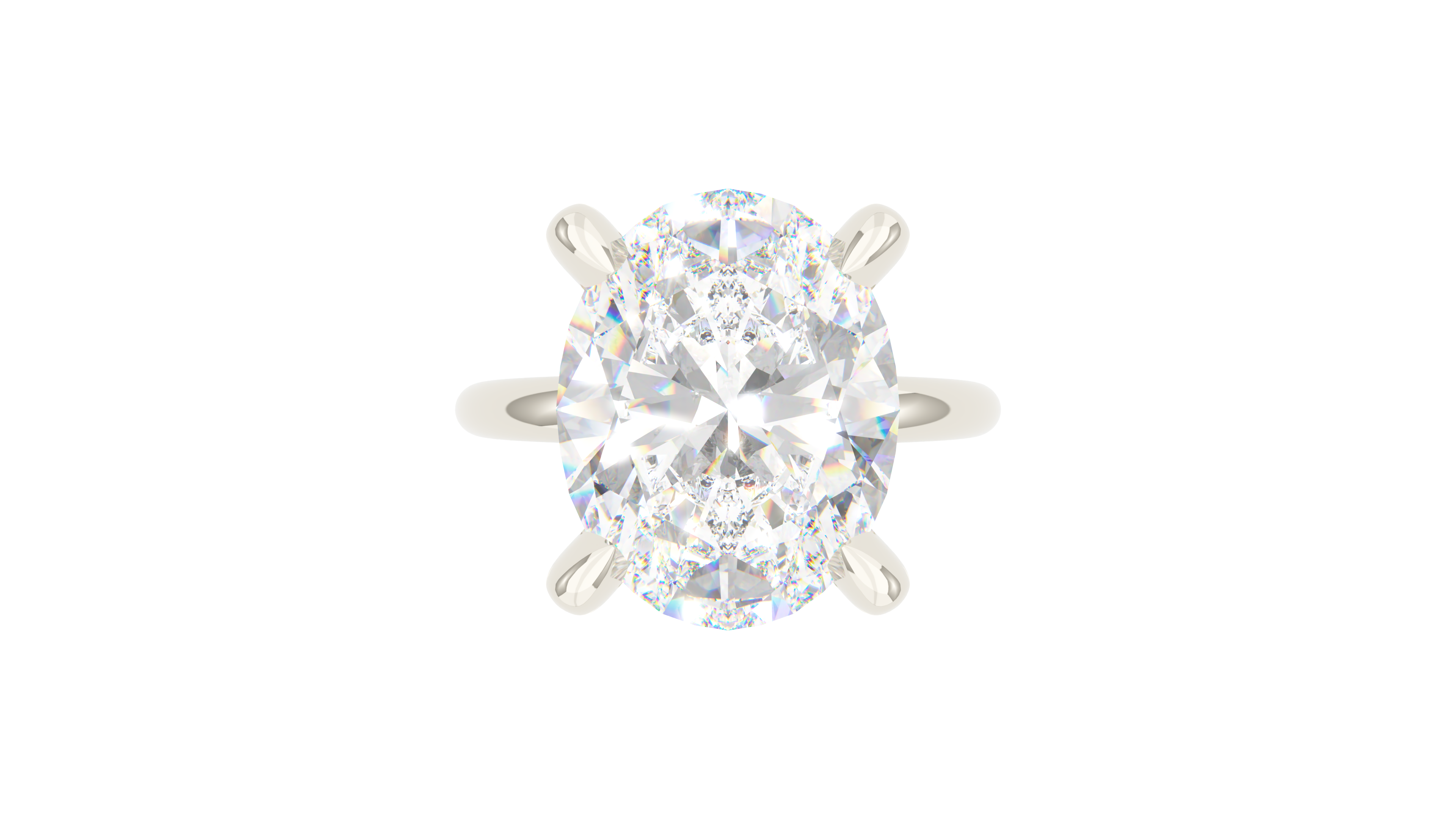Oval Diamond Pave Prong