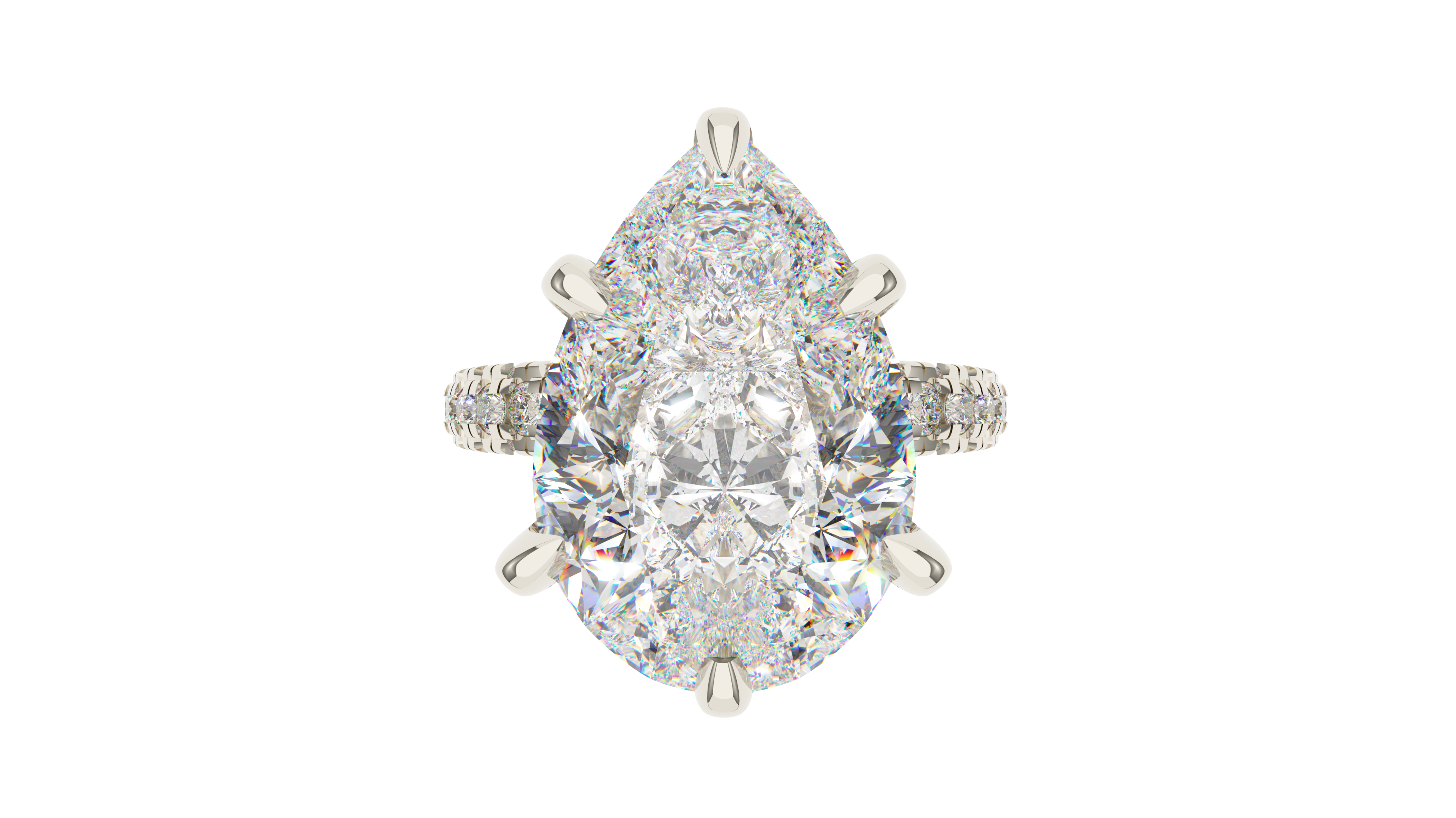 Pear Diamond Trio Pave