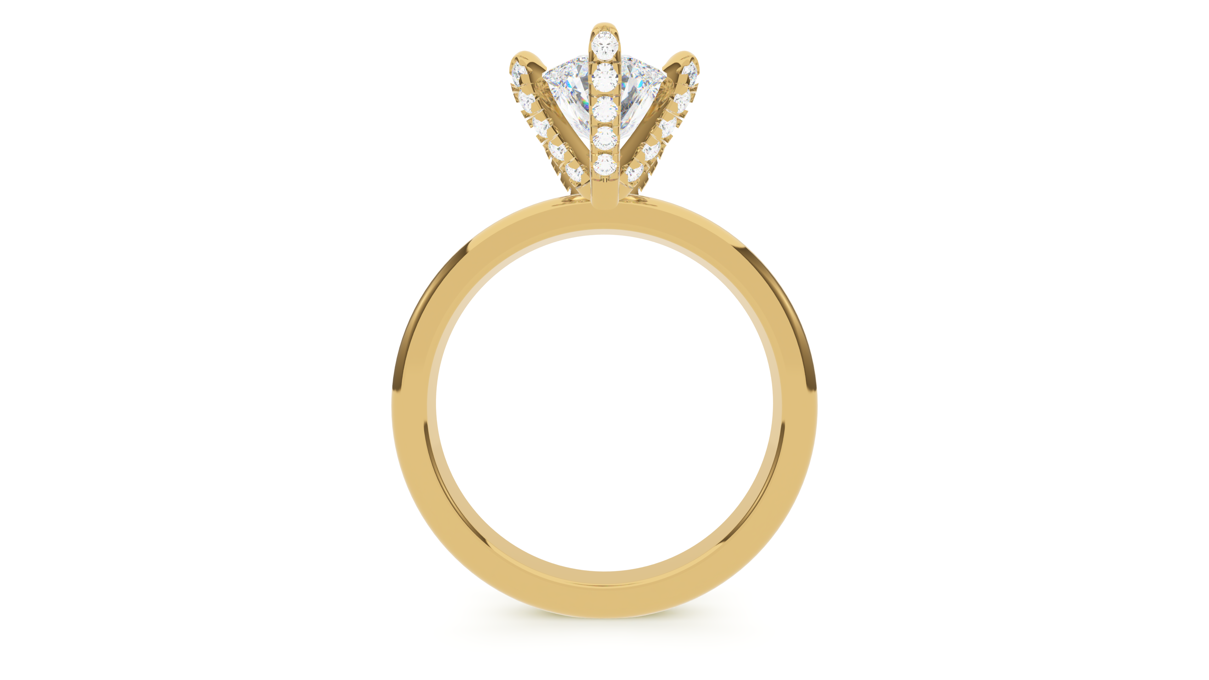 Pear Diamond Pave Prong