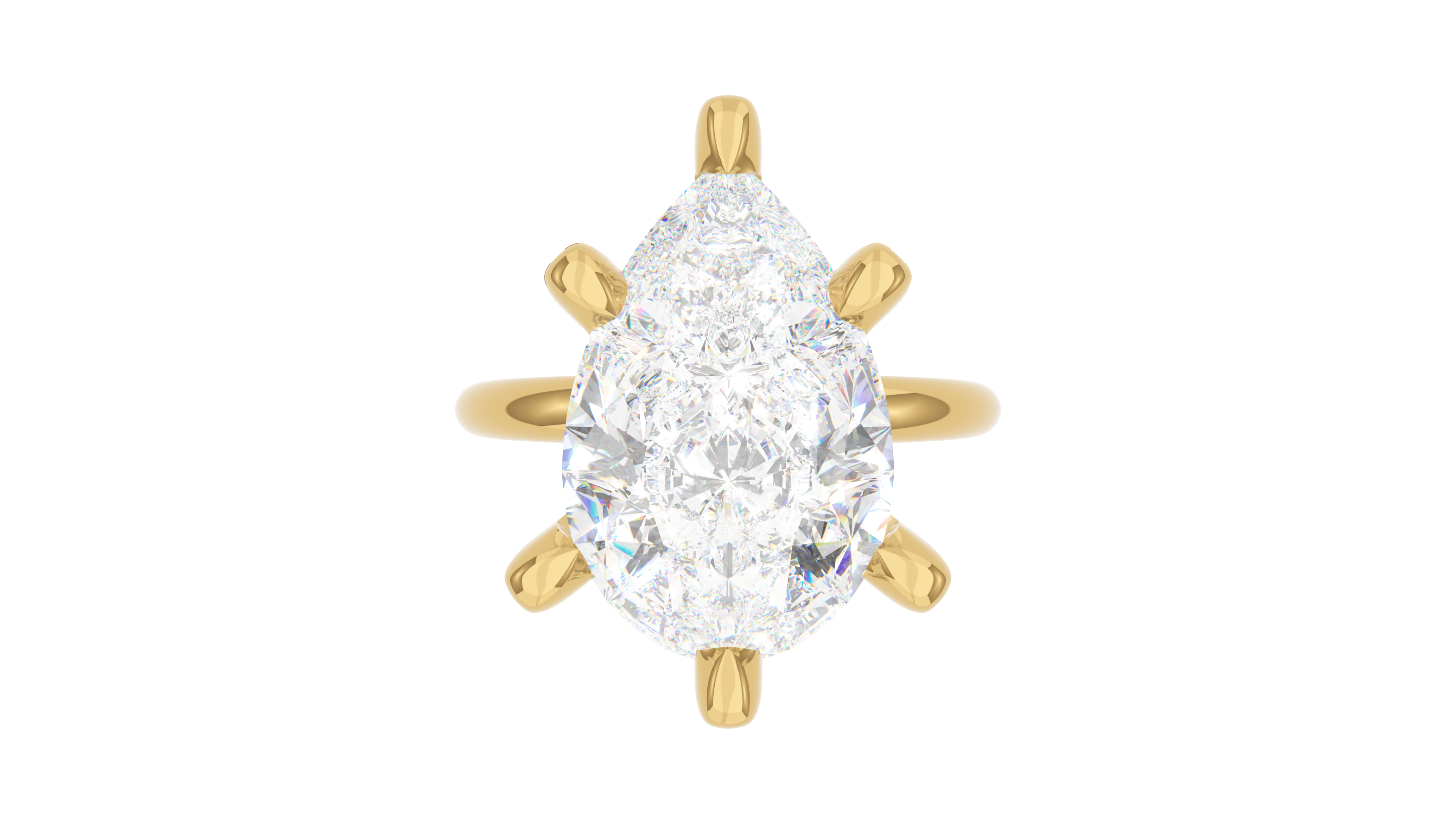Pear Diamond Pave Prong