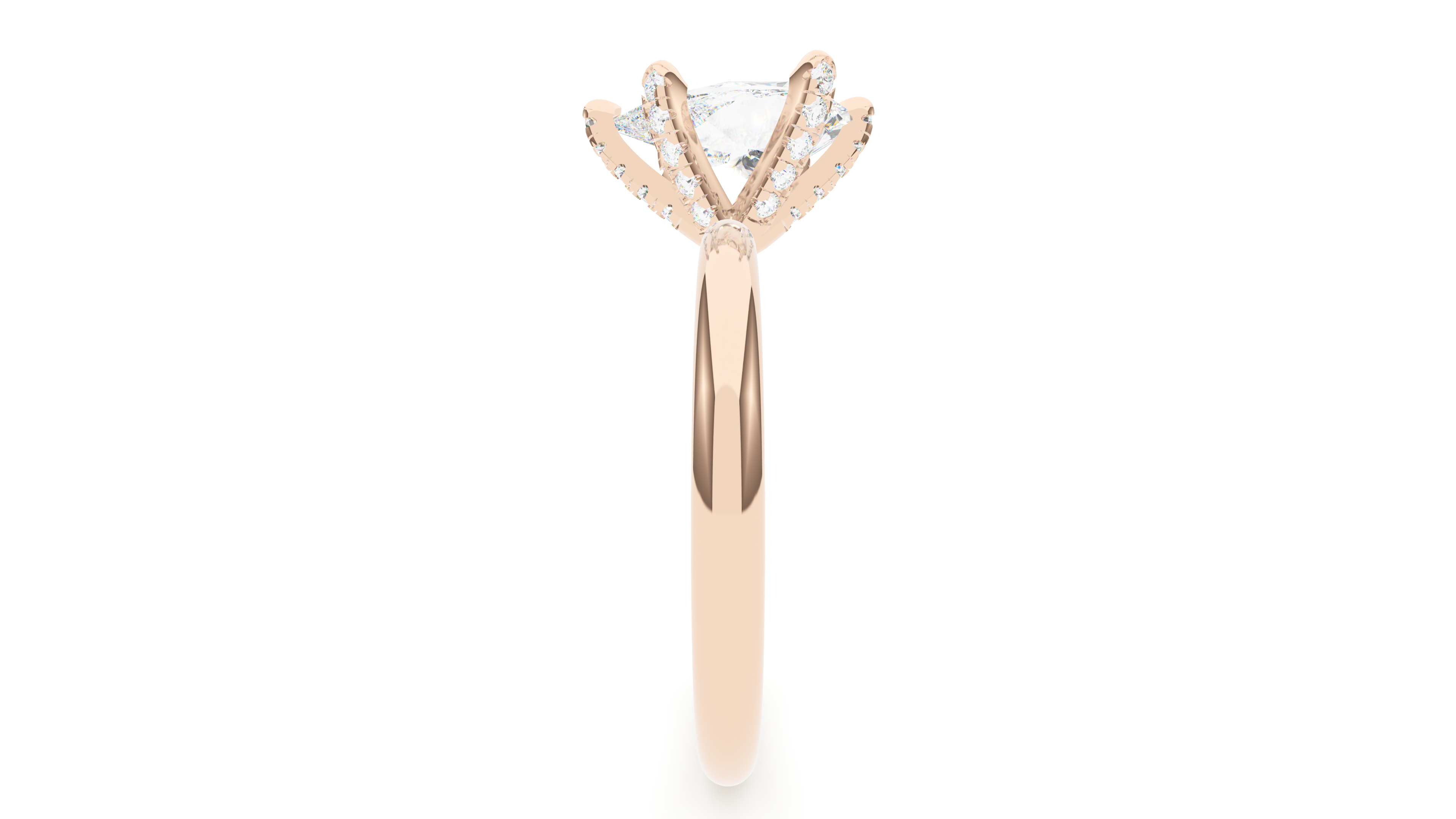 Pear Diamond Pave Prong