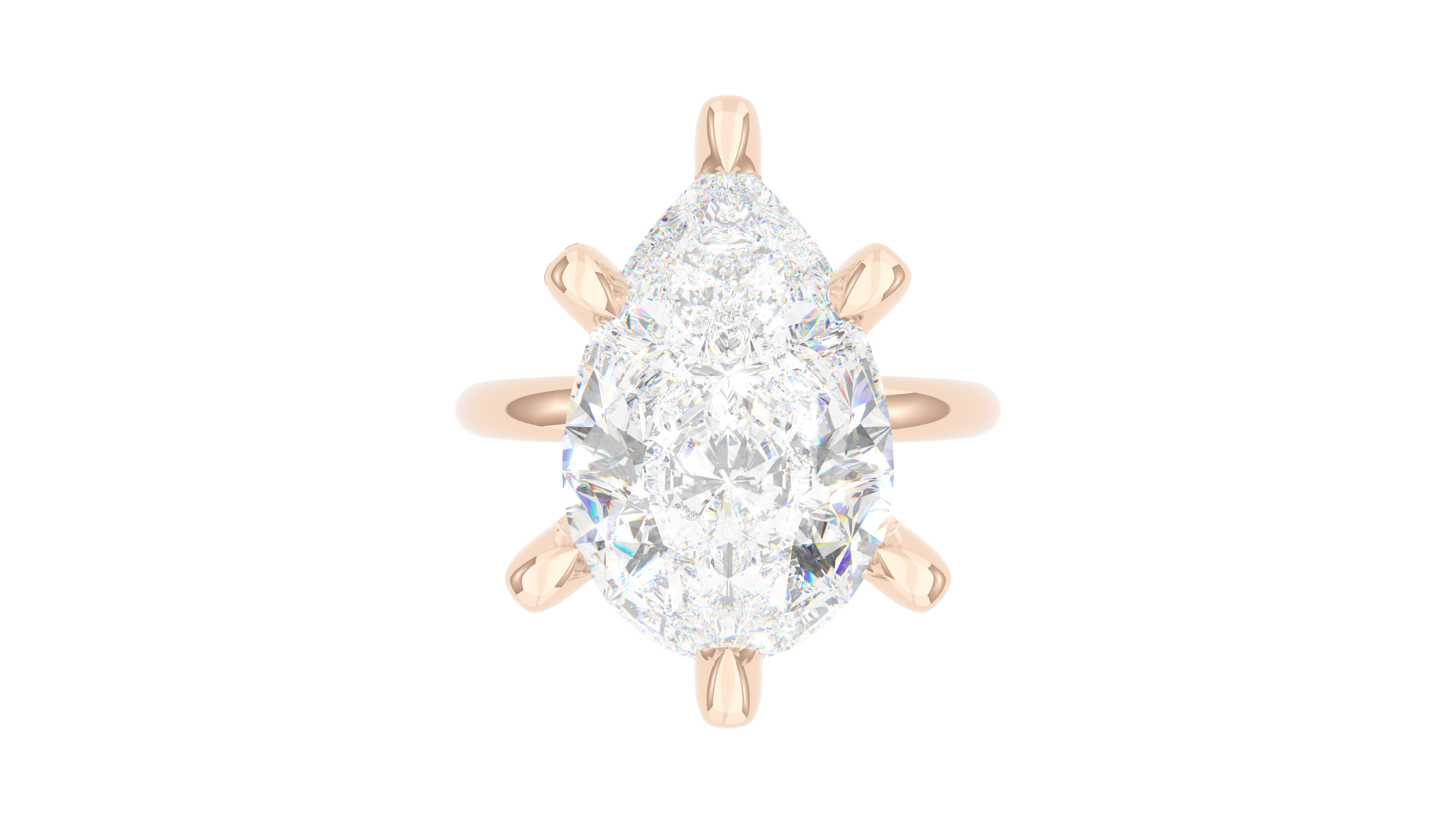 Pear Diamond Pave Prong