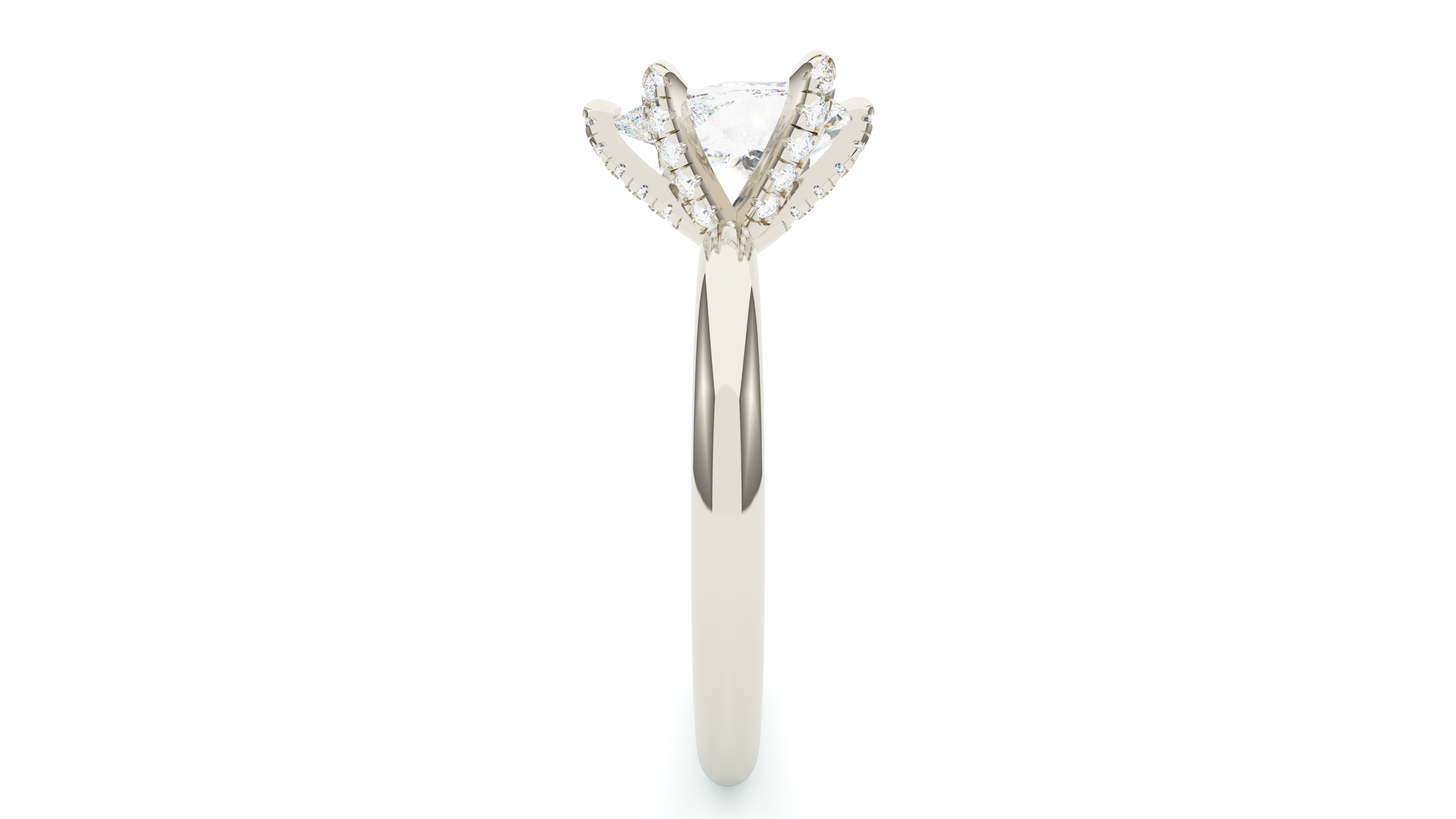 Pear Diamond Pave Prong