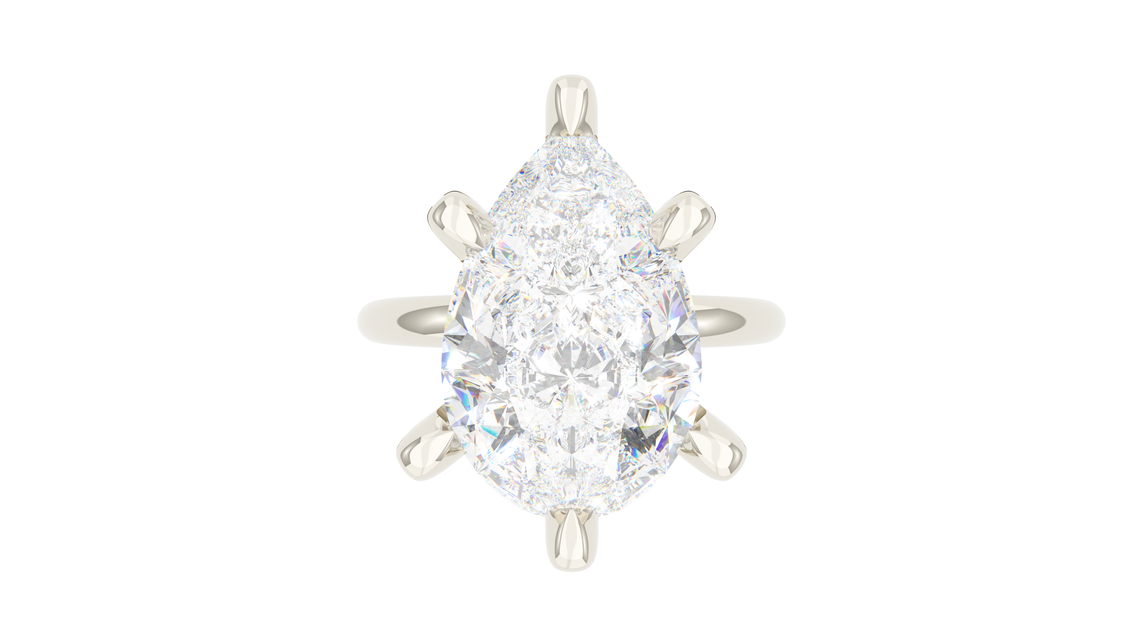 Pear Diamond Pave Prong