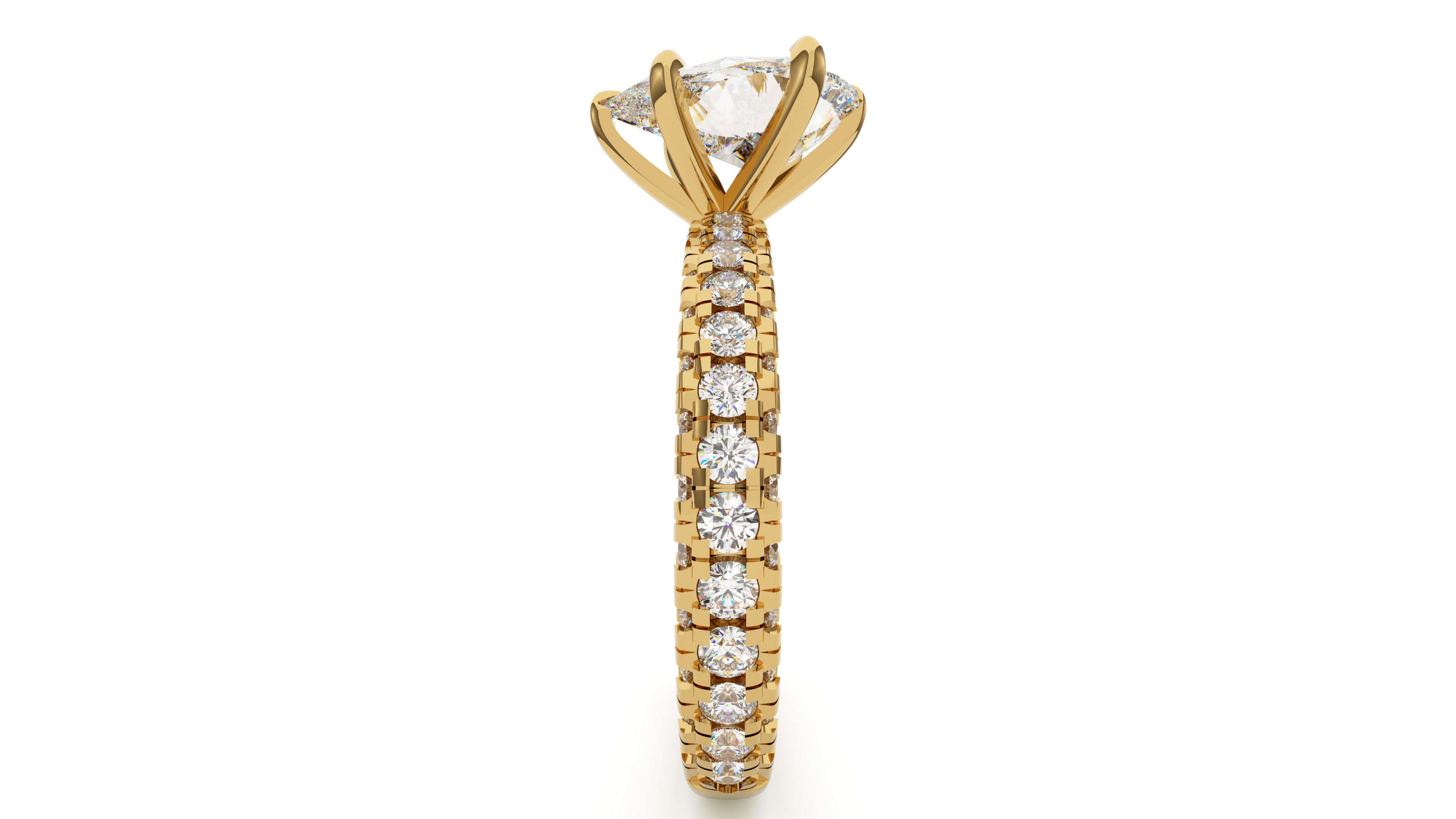 Pear Diamond Trio Pave