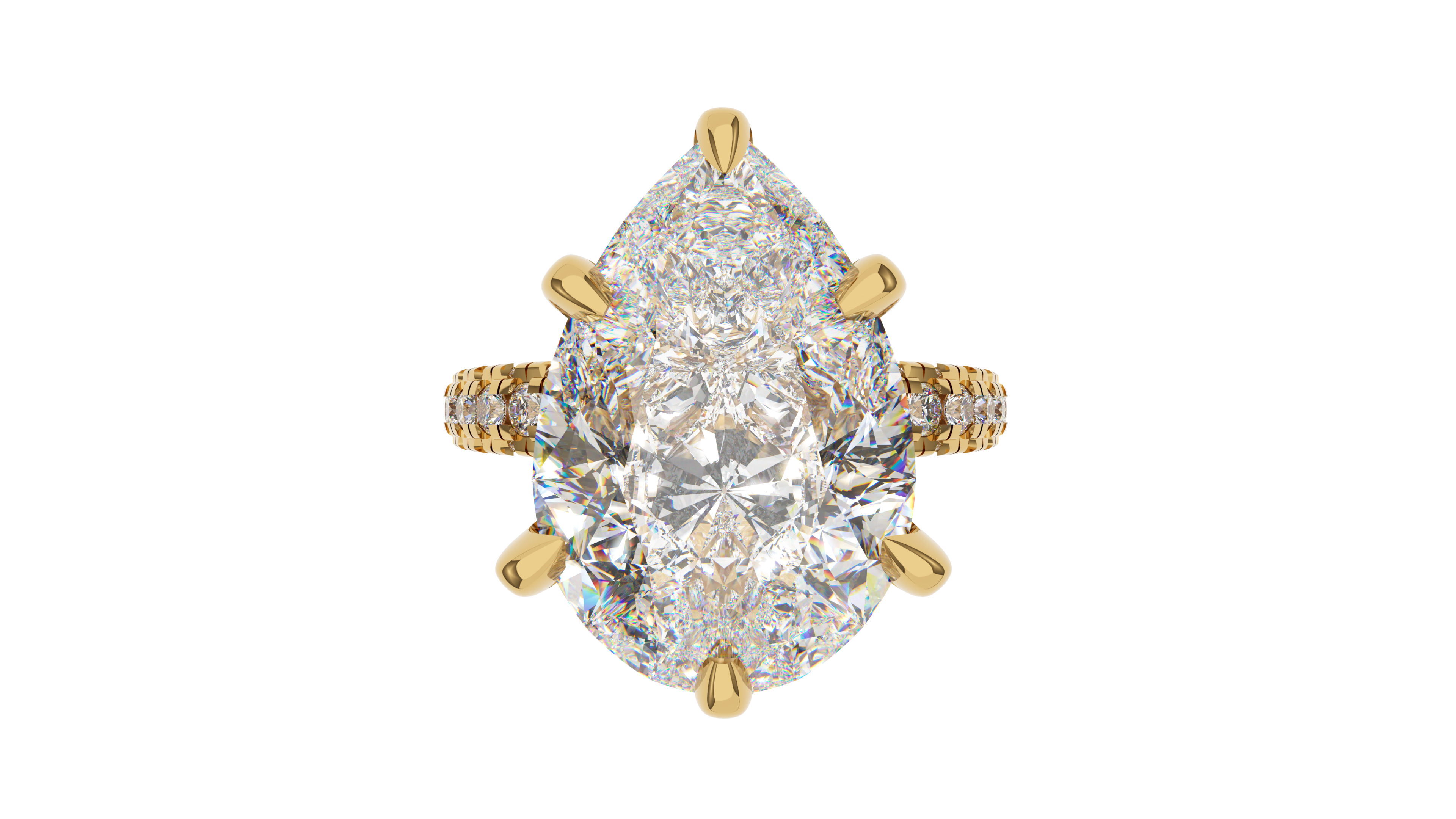 Pear Diamond Trio Pave