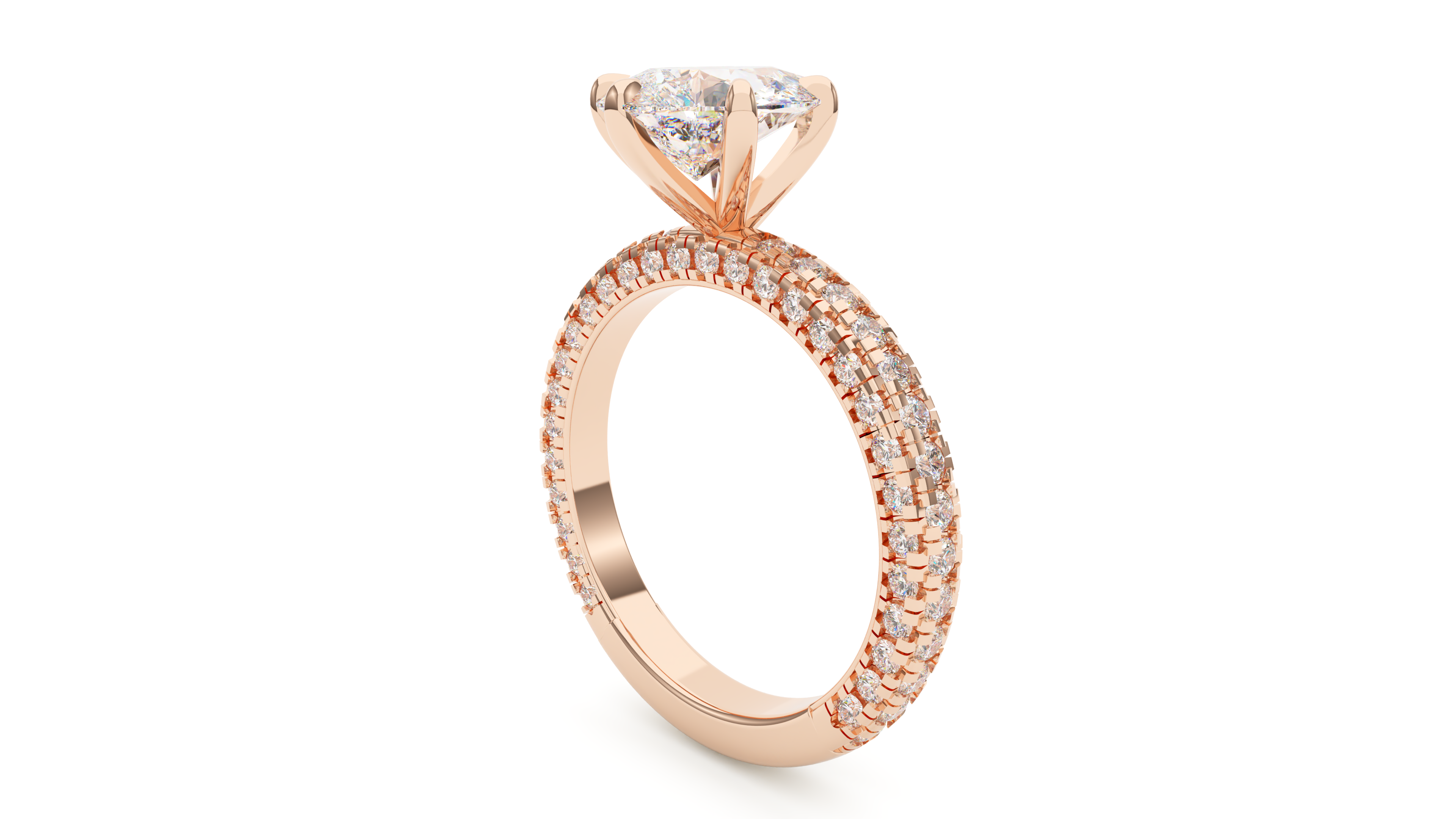 Pear Diamond Trio Pave