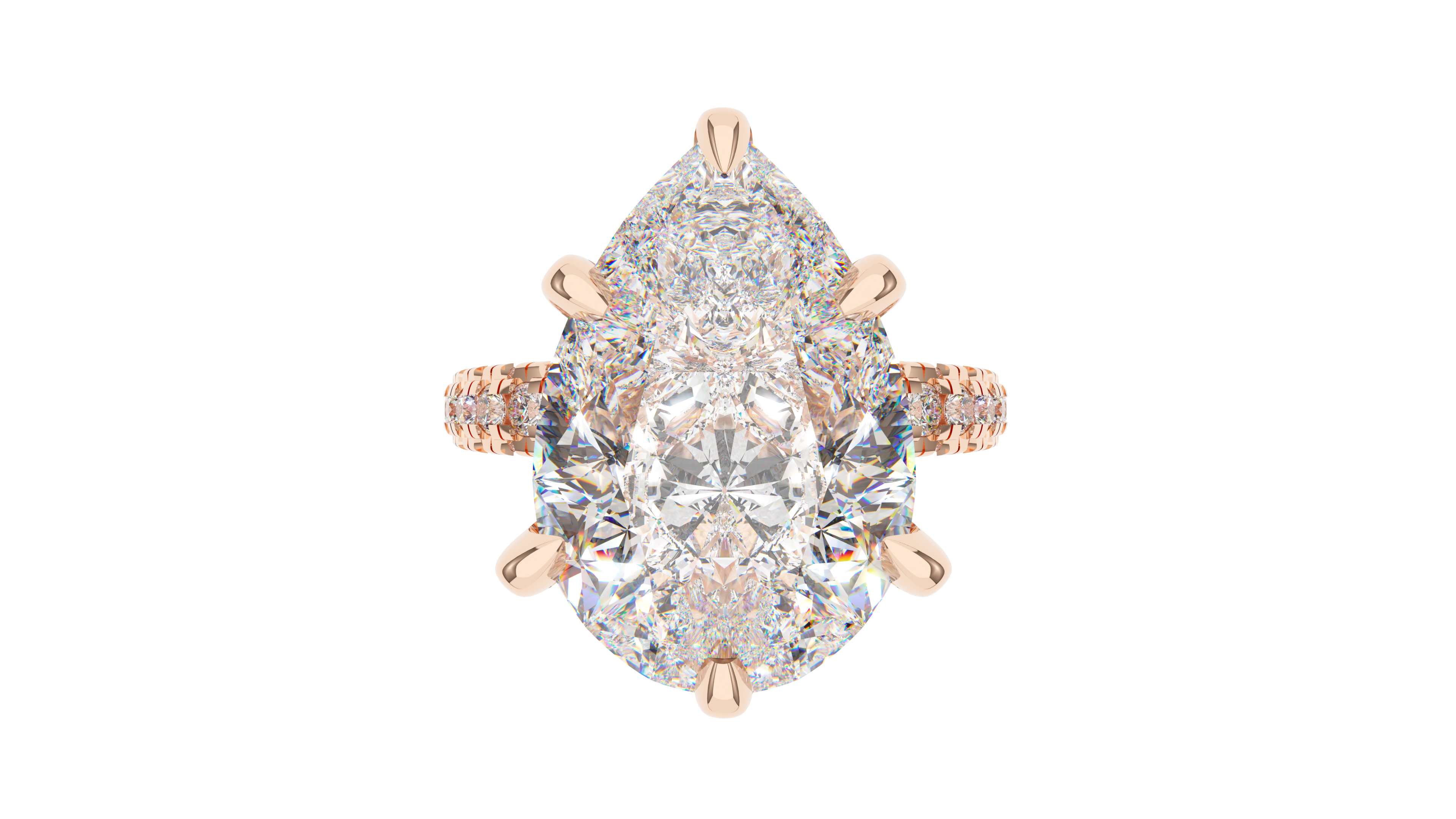 Pear Diamond Trio Pave