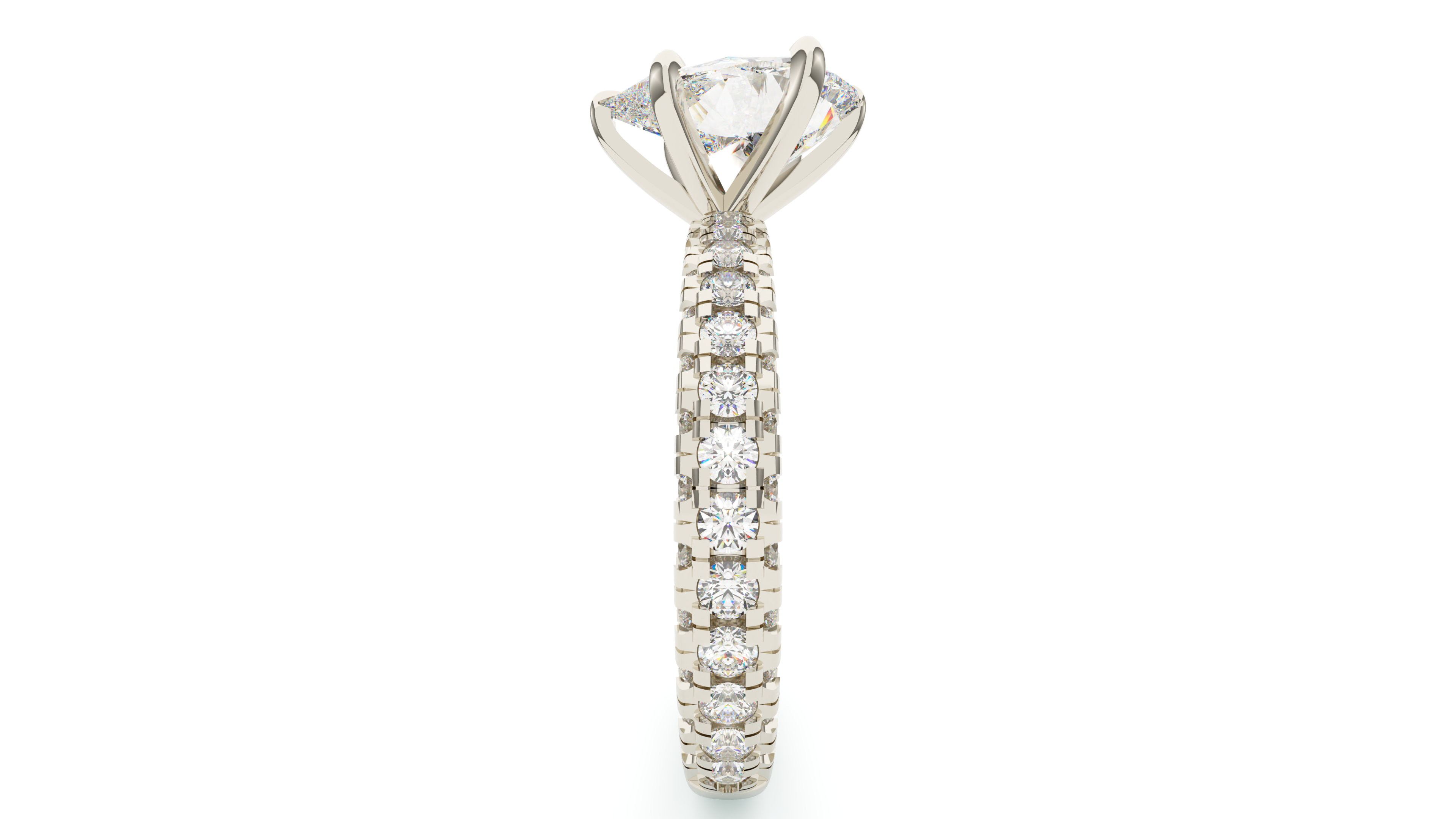 Pear Diamond Trio Pave