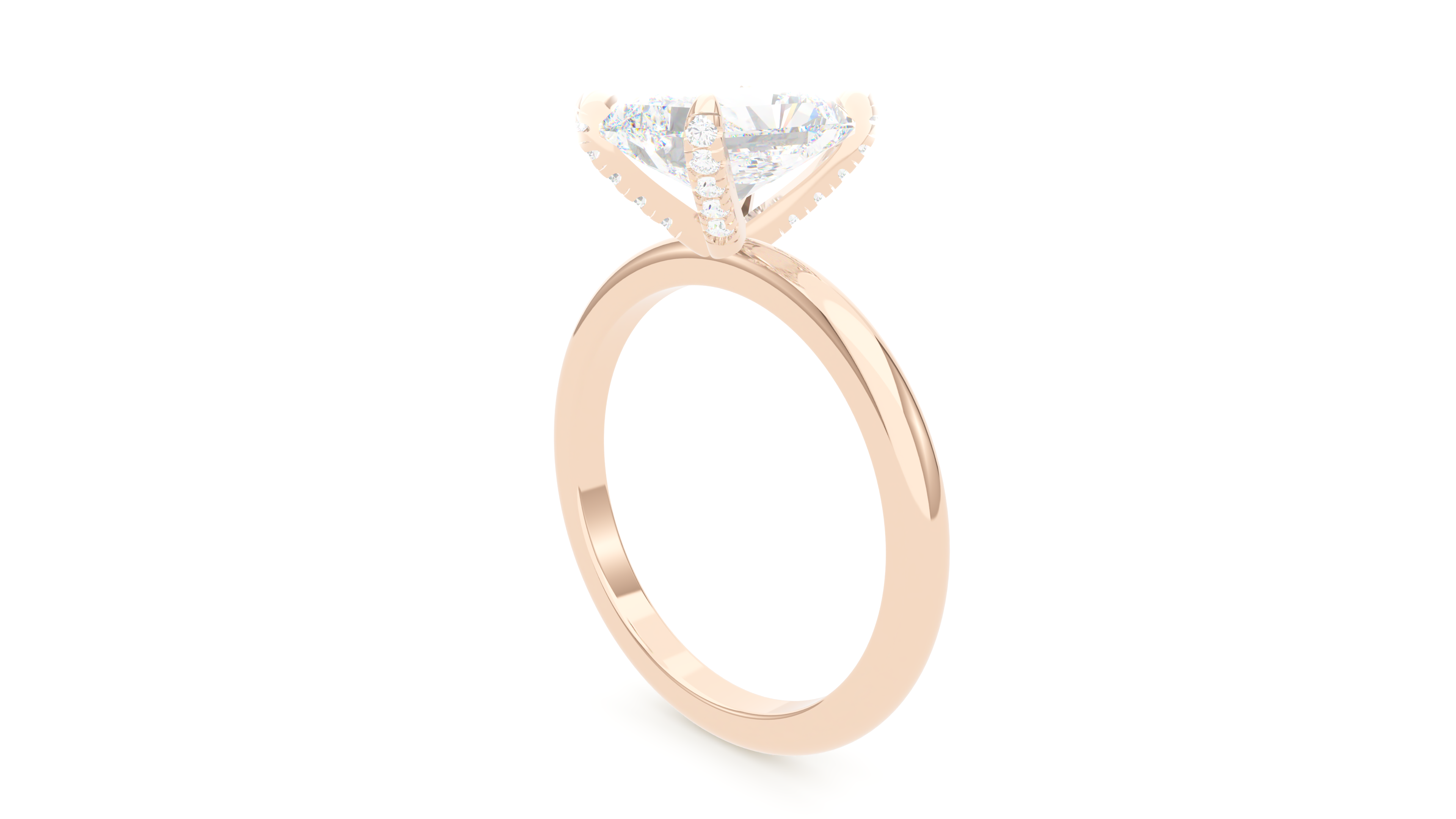 Radiant Diamond Pave Prong